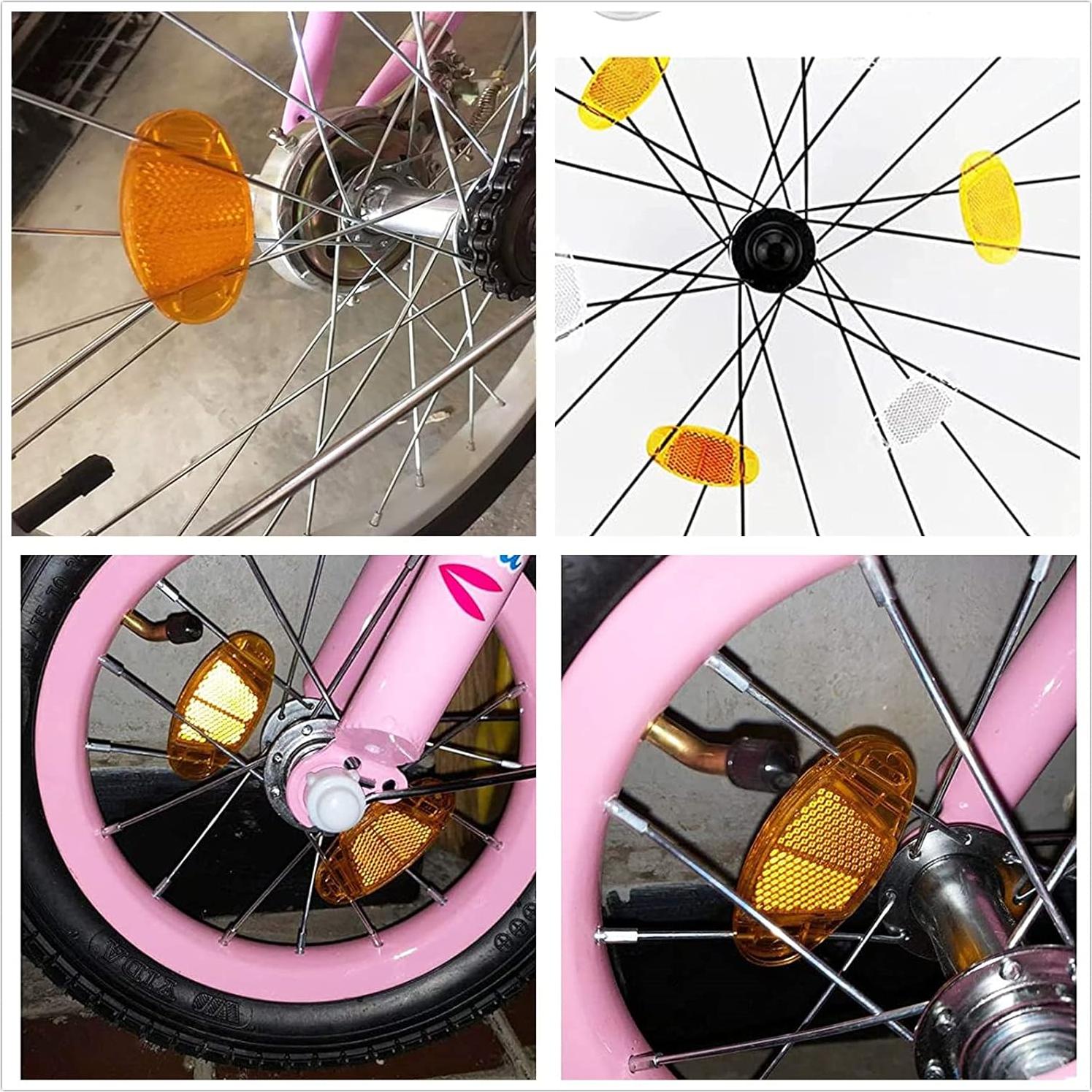 8 Reflectores de Rueda para Bicicleta XHBTS - Amarillo y Blanco