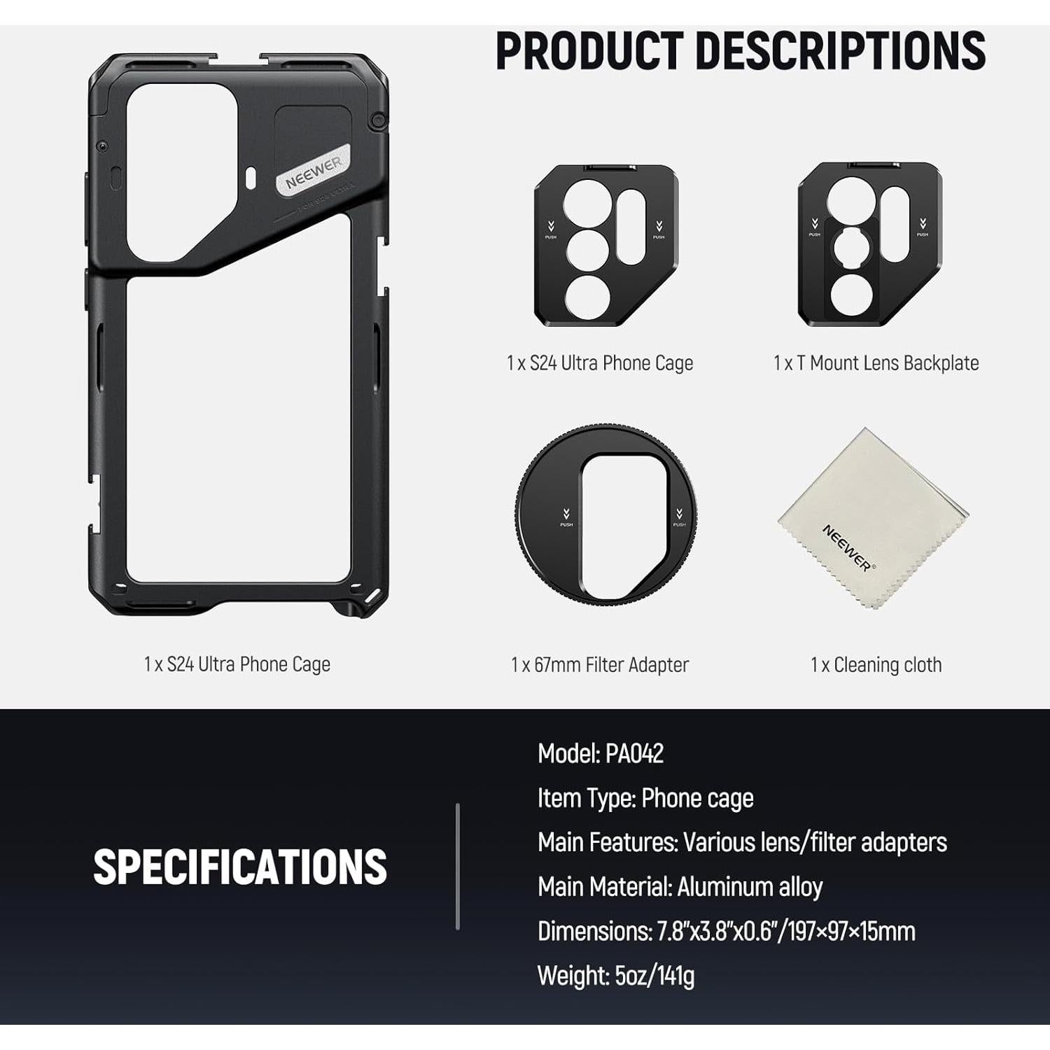 Neewer S24 Ultra Phone Cage para Samsung Galaxy S24