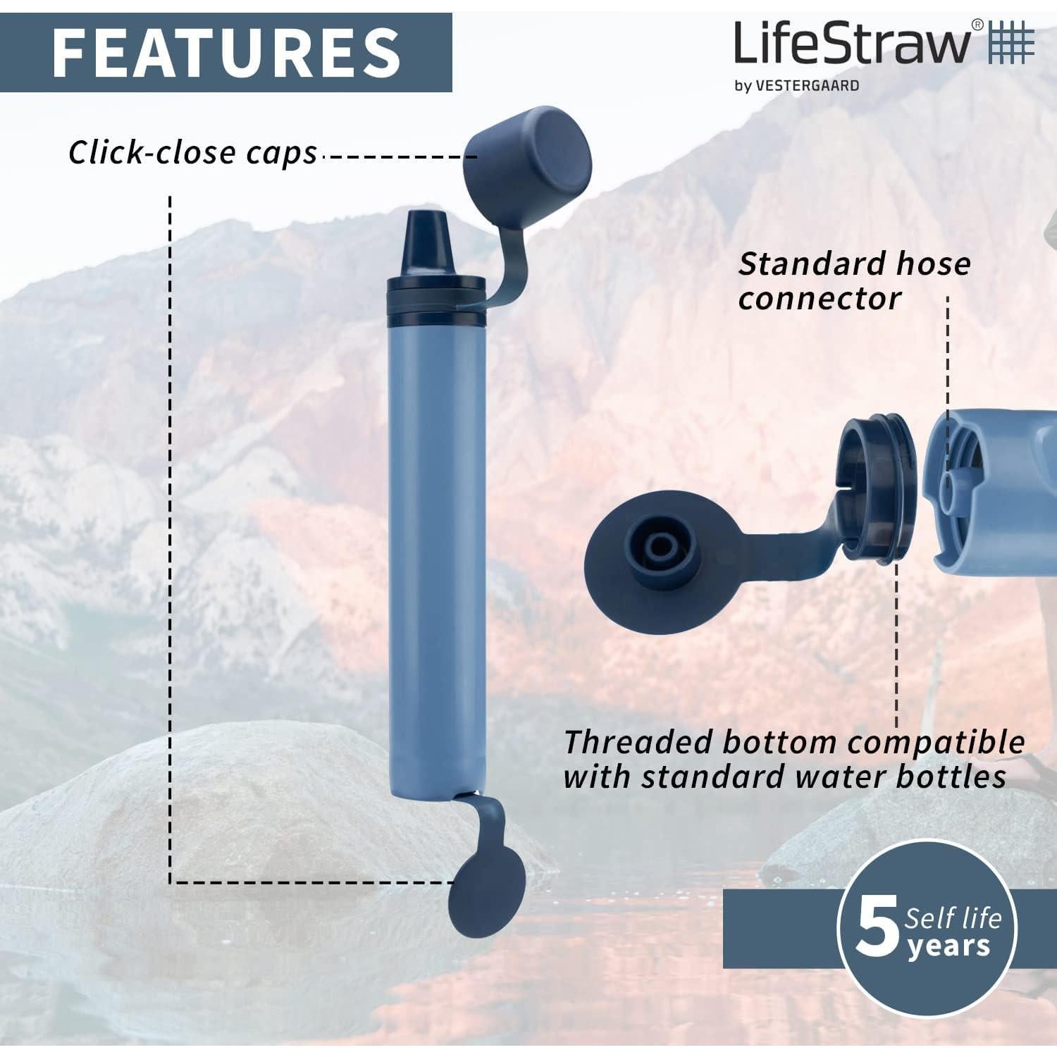 Filtro de Agua LifeStraw Peak Azul Montaña 1 Paquete