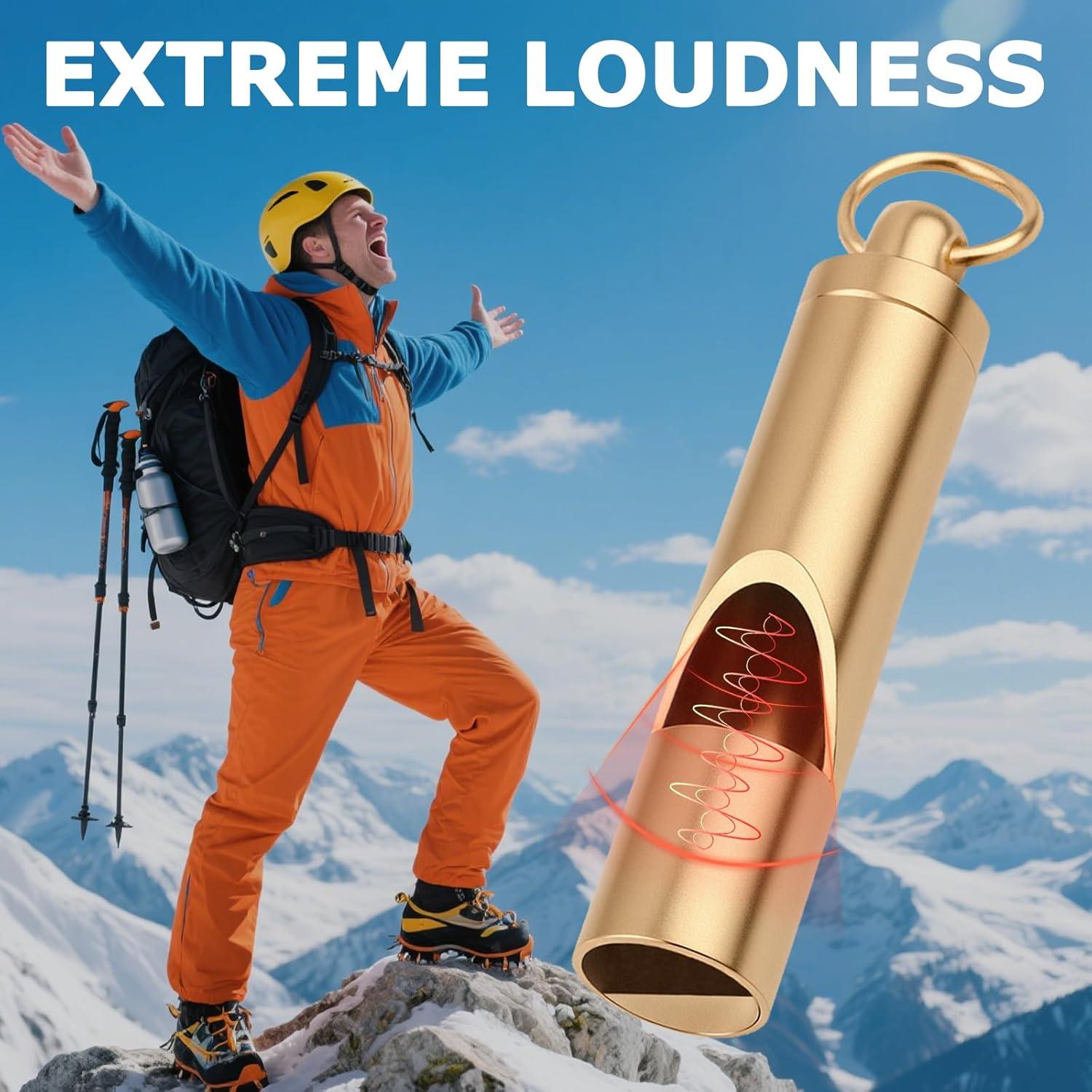 Paquete de 3 Silbatos de Emergencia de Latón Pretwad 125 dB