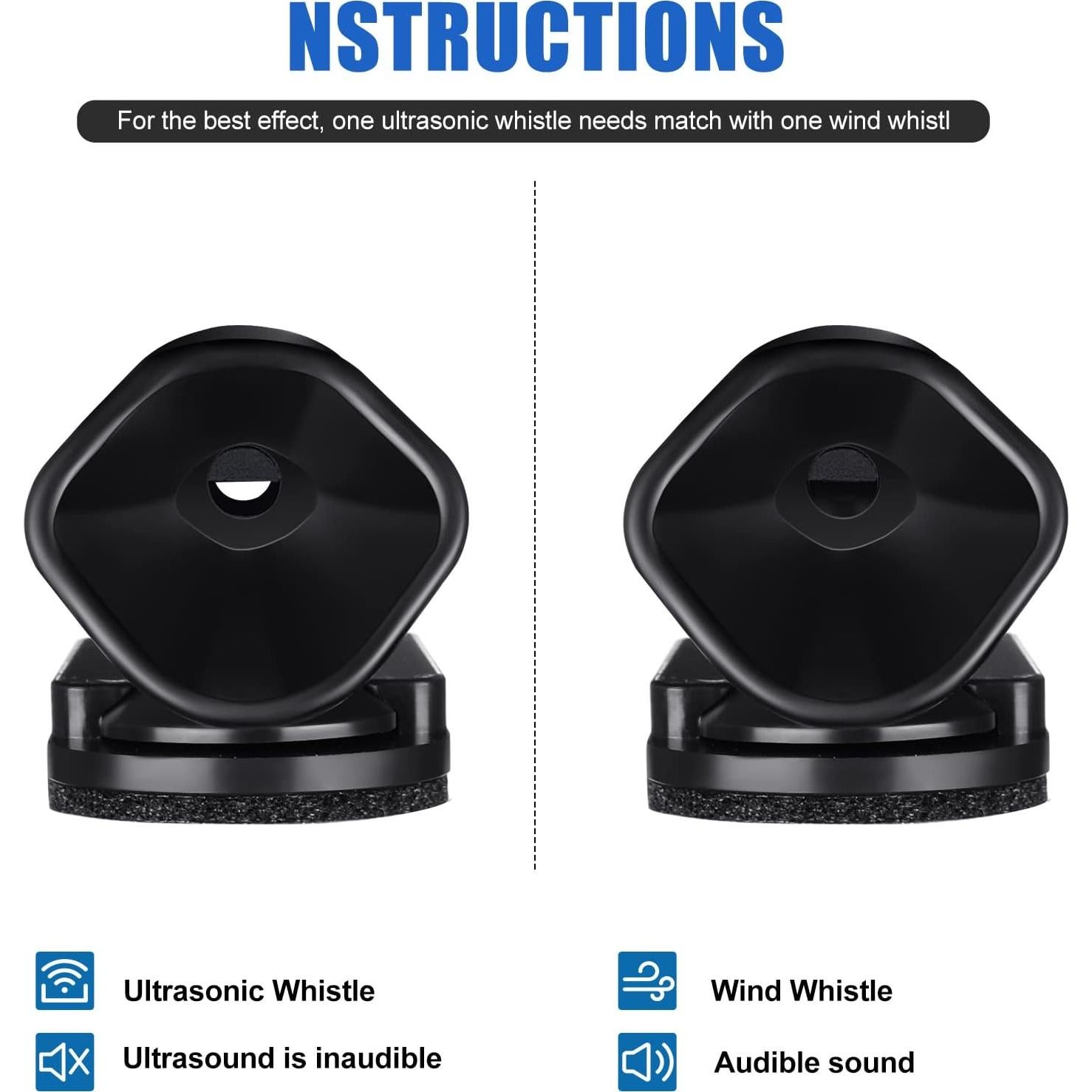 Silbatos para Ciervos Frienda 10 Pcs Ultrasonido Negro