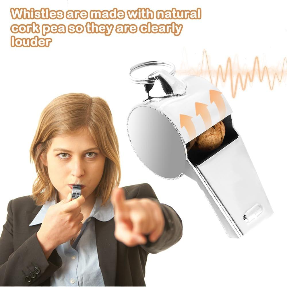 Silbato Bsofing de Acero Inoxidable con Cordón - 2 Piezas