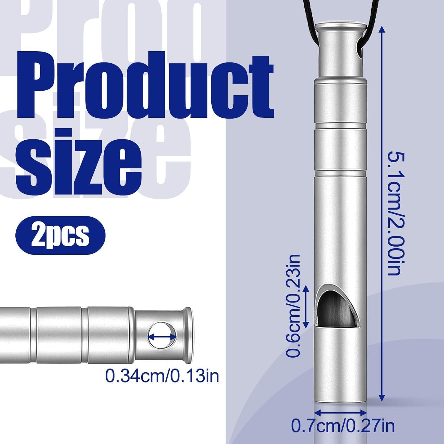 2 Silbatos de Emergencia de Titanio Yuomeaz 120db con Cordón