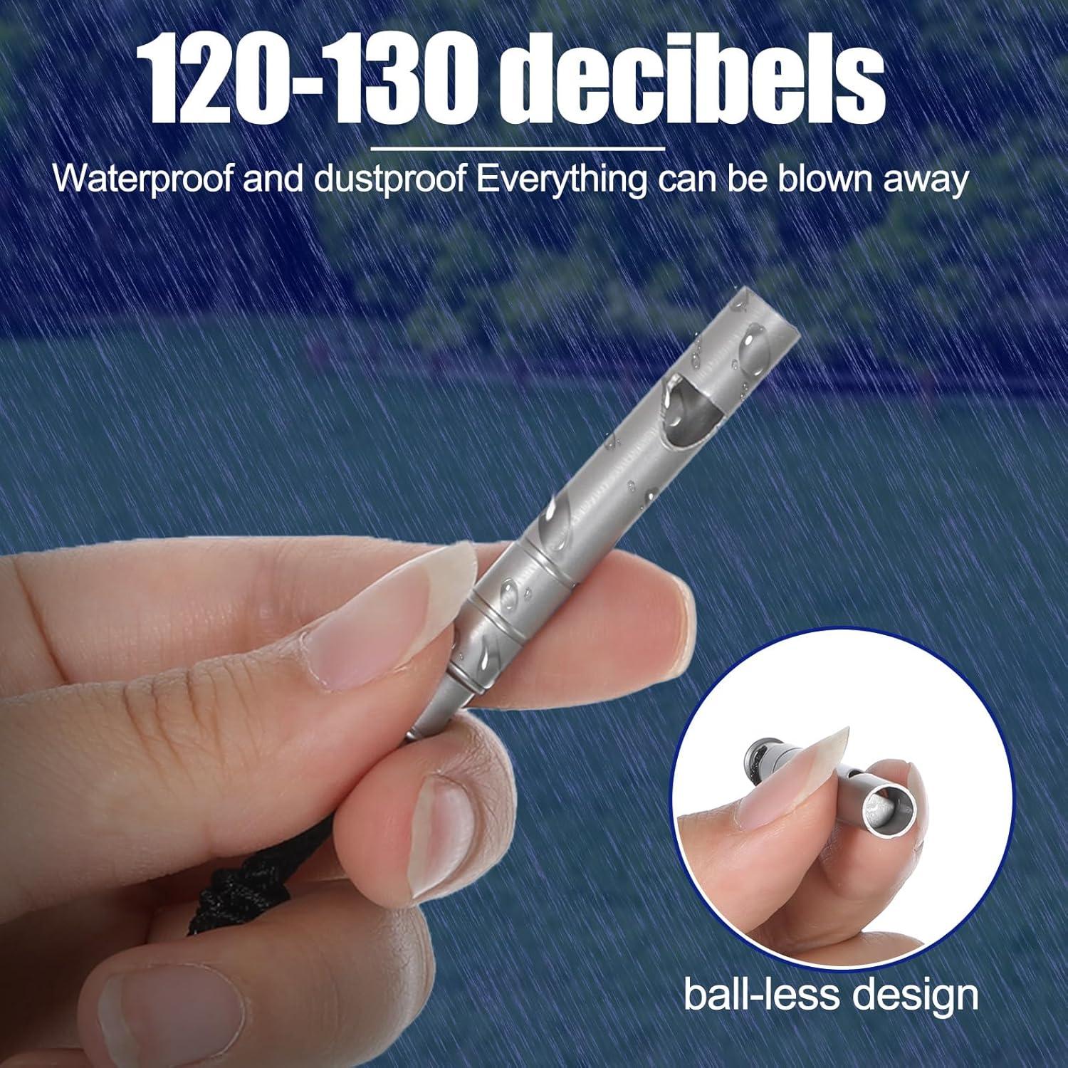 2 Silbatos de Emergencia de Titanio Yuomeaz 120db con Cordón