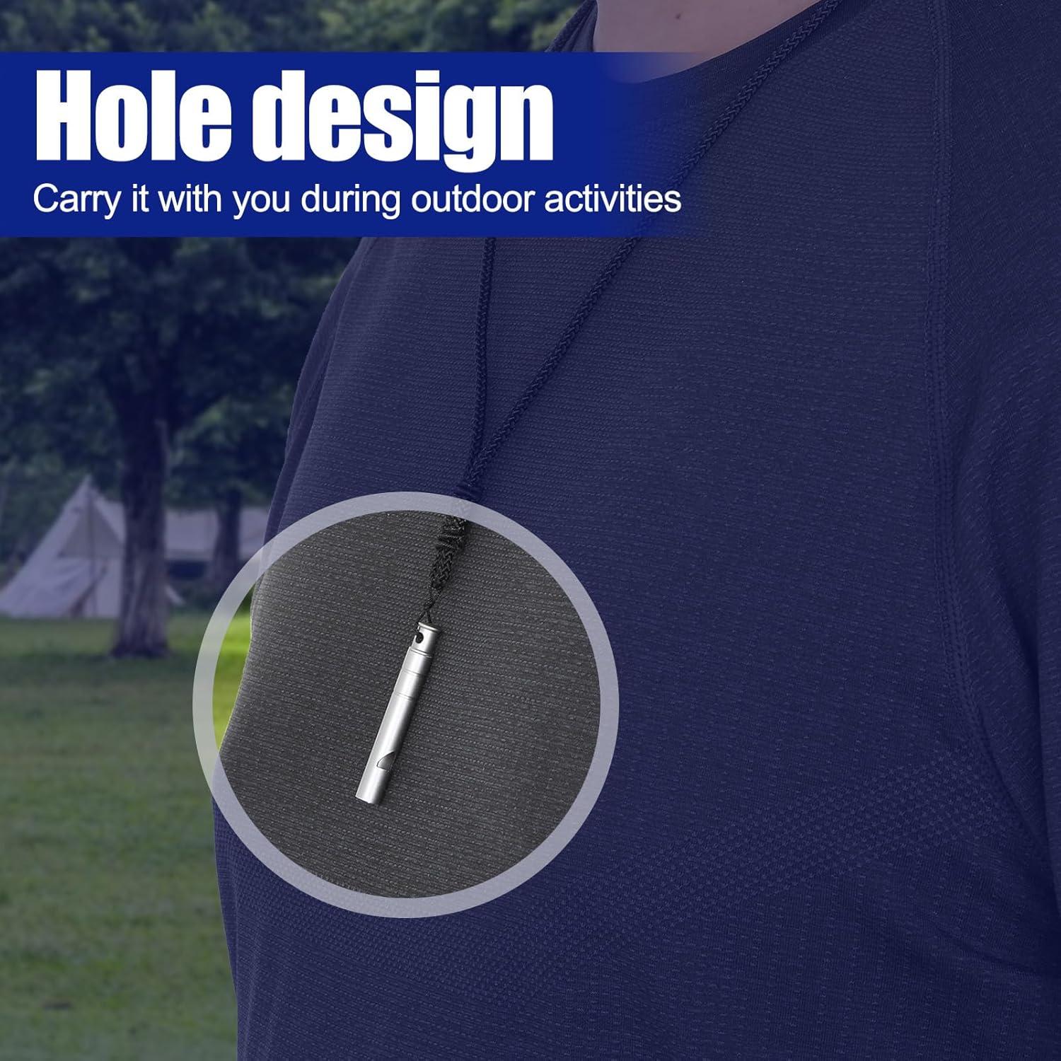 2 Silbatos de Emergencia de Titanio Yuomeaz 120db con Cordón