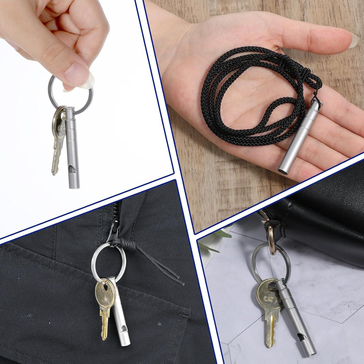 2 Silbatos de Emergencia de Titanio Yuomeaz 120db con Cordón