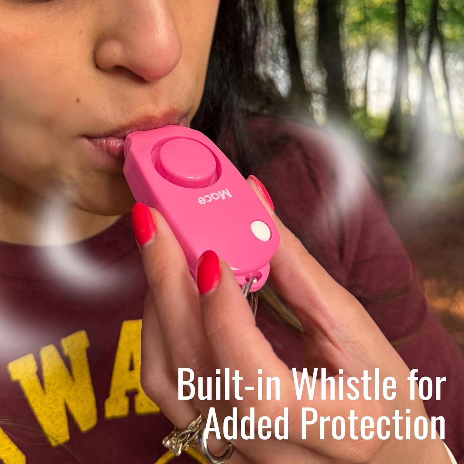 Alarma Personal Mace Rosa Neón - Sirena 130dB y Silbato