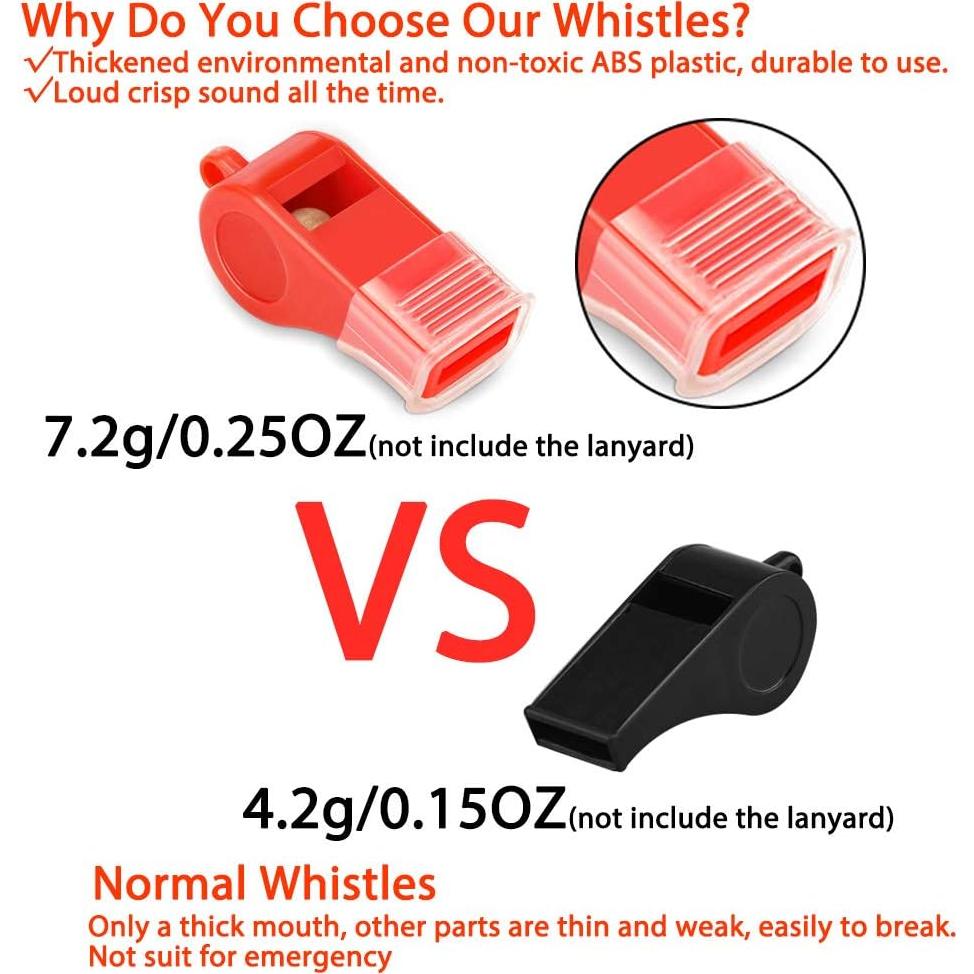 Silbatos de Emergencia Rojos Hipat con Cordón y Agarre 120dB