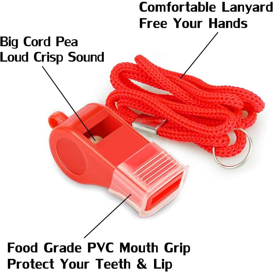 Silbatos de Emergencia Rojos Hipat con Cordón y Agarre 120dB