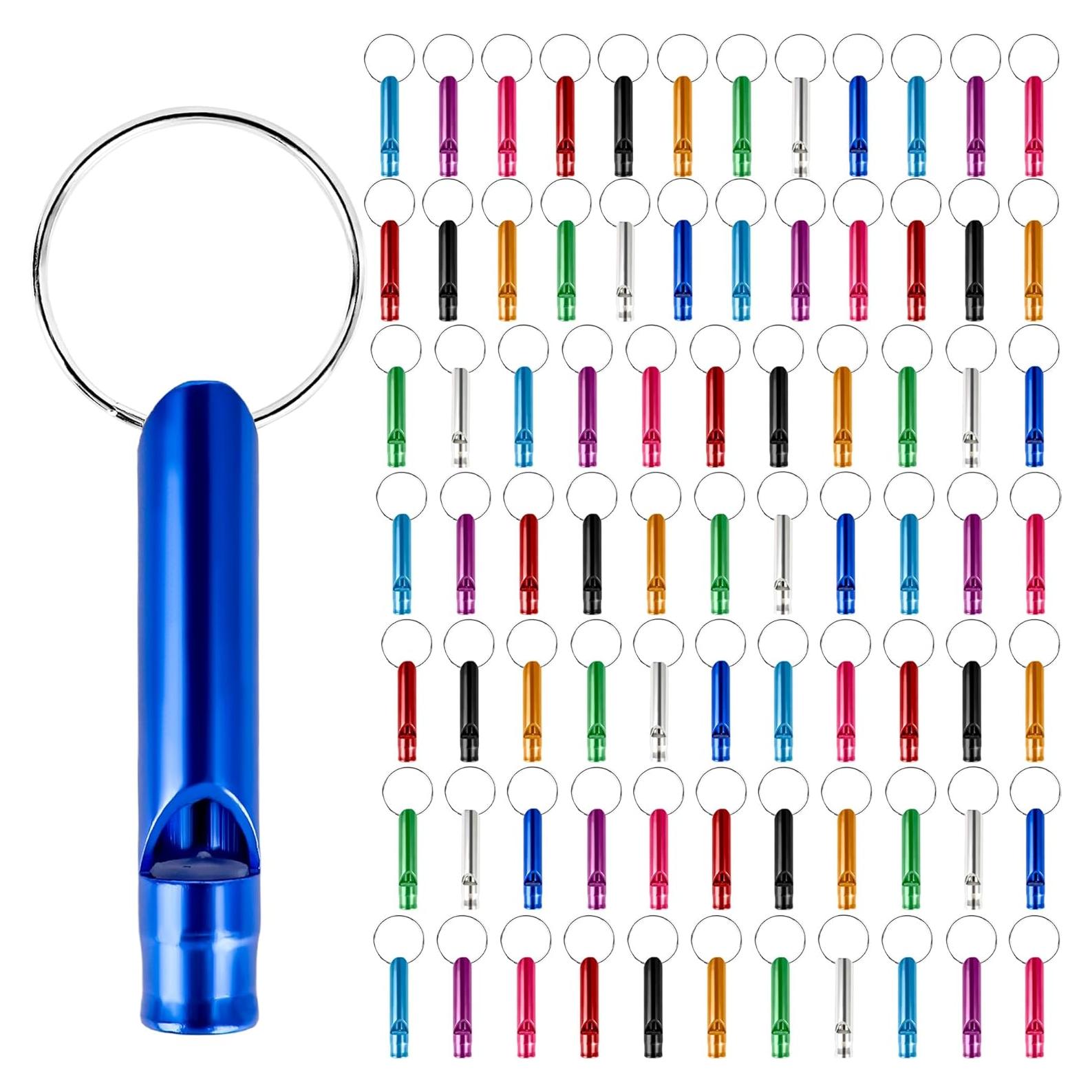 117 Silbatos de Emergencia Norcoin con Llavero Aluminio Multicolor