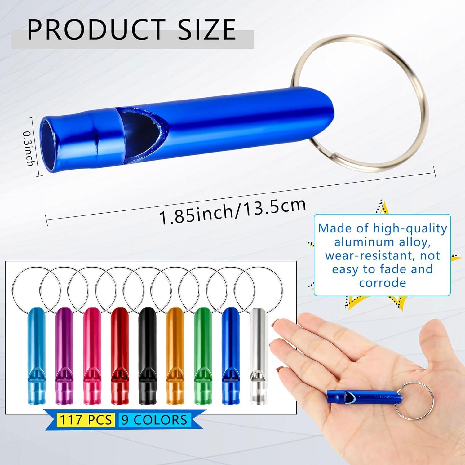 117 Silbatos de Emergencia Norcoin con Llavero Aluminio Multicolor