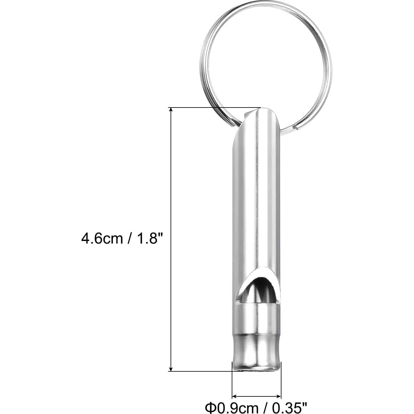 Silbato de Emergencia PATIKIL de Aluminio Plata 4.6 cm