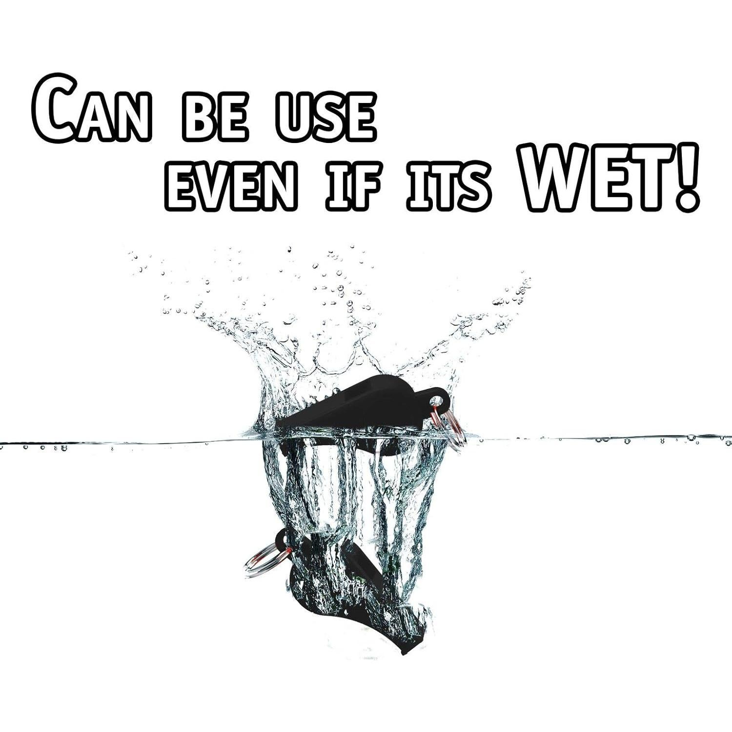 Silbato de Seguridad Water Gear Negro Ultra Liviano