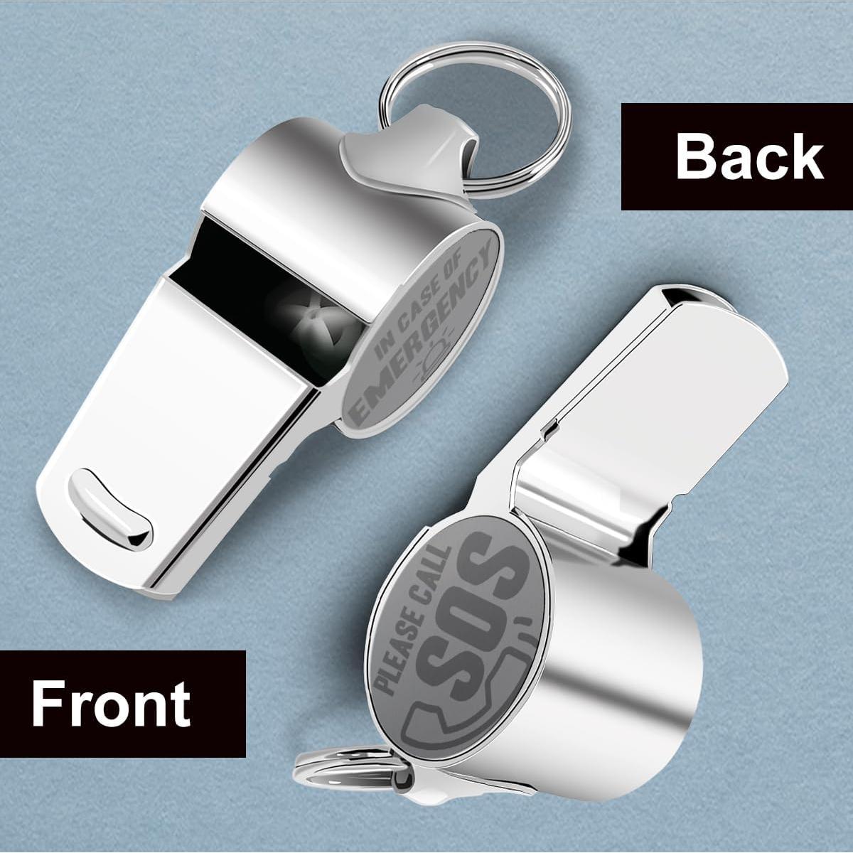 Silbato de Entrenador QIBAJIU Acero Inoxidable con Cordón