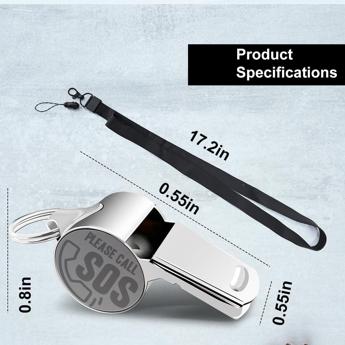 Silbato de Entrenador QIBAJIU Acero Inoxidable con Cordón