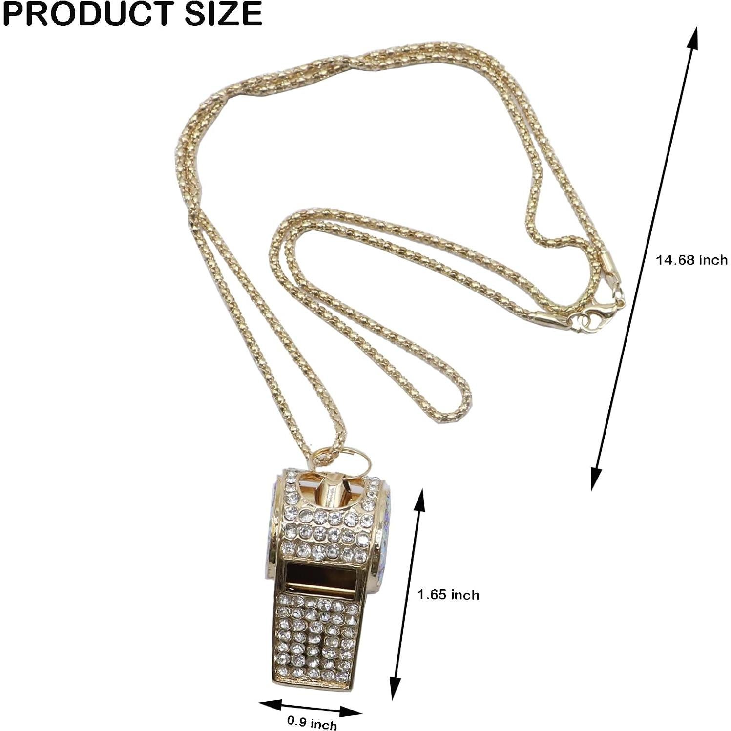 Silbato de Cristal de Metal Draduo KouShao Oro con Rhinestones