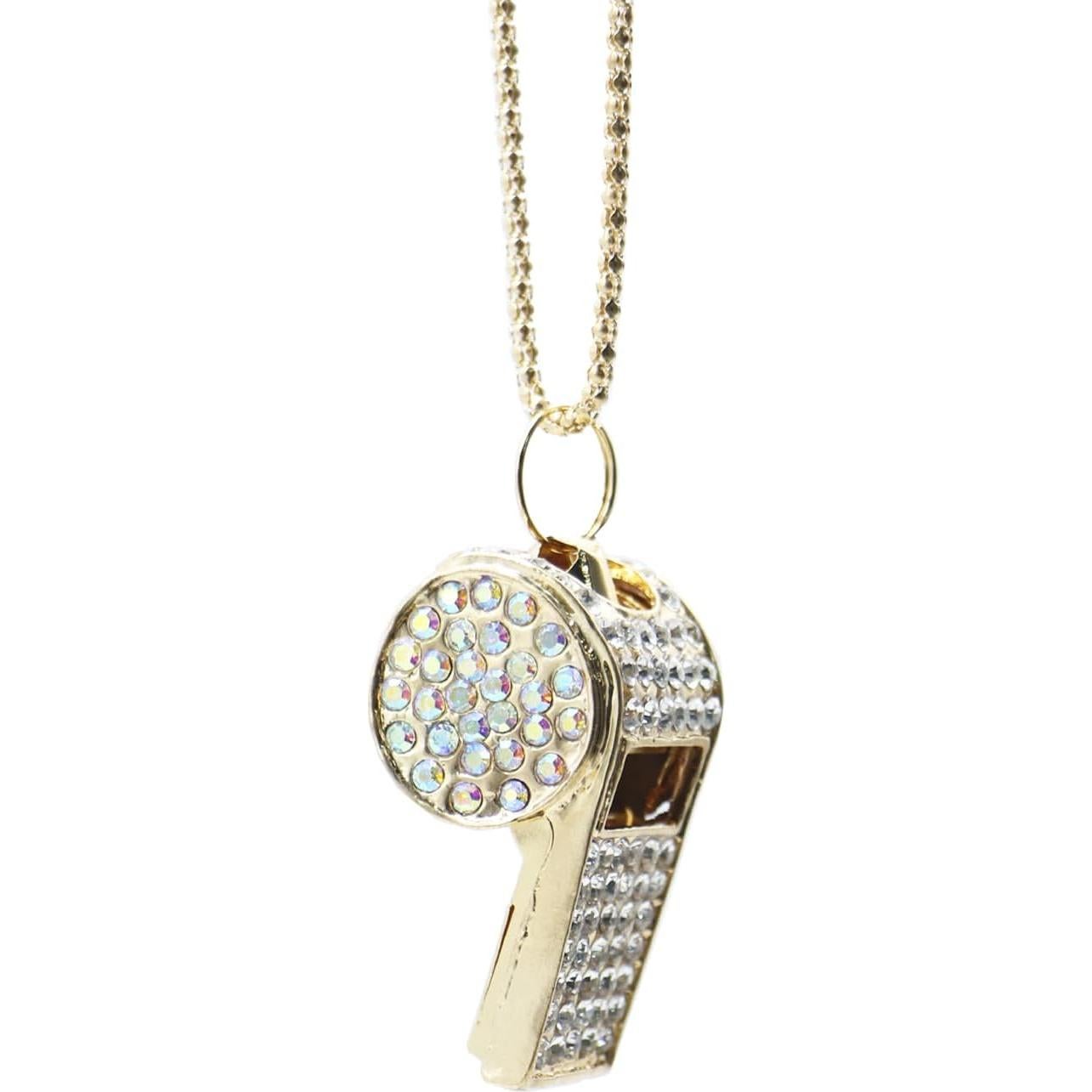 Silbato de Cristal de Metal Draduo KouShao Oro con Rhinestones