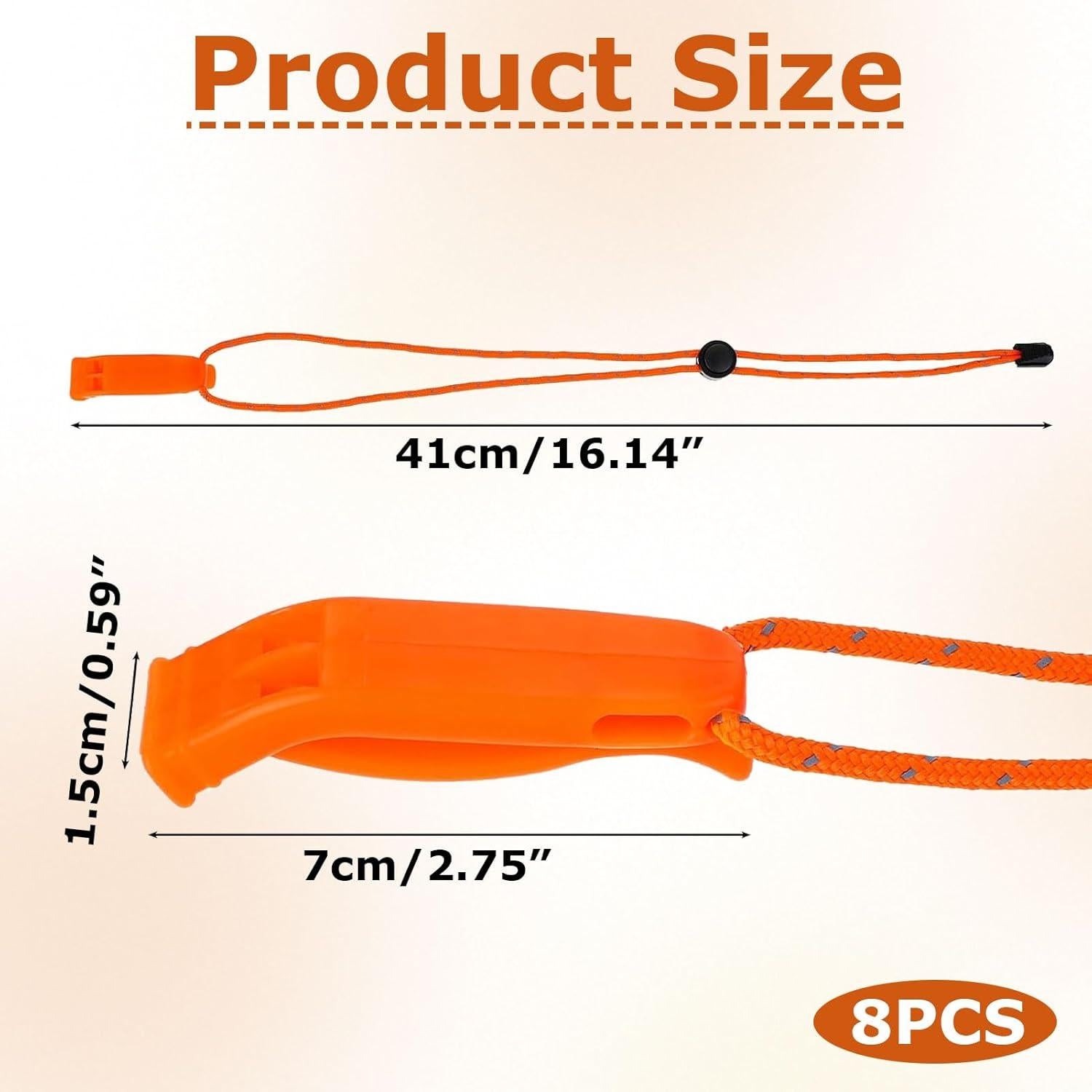 Paquete de 8 Silbatos Marinos Gyinere 6255 Naranja Flotantes