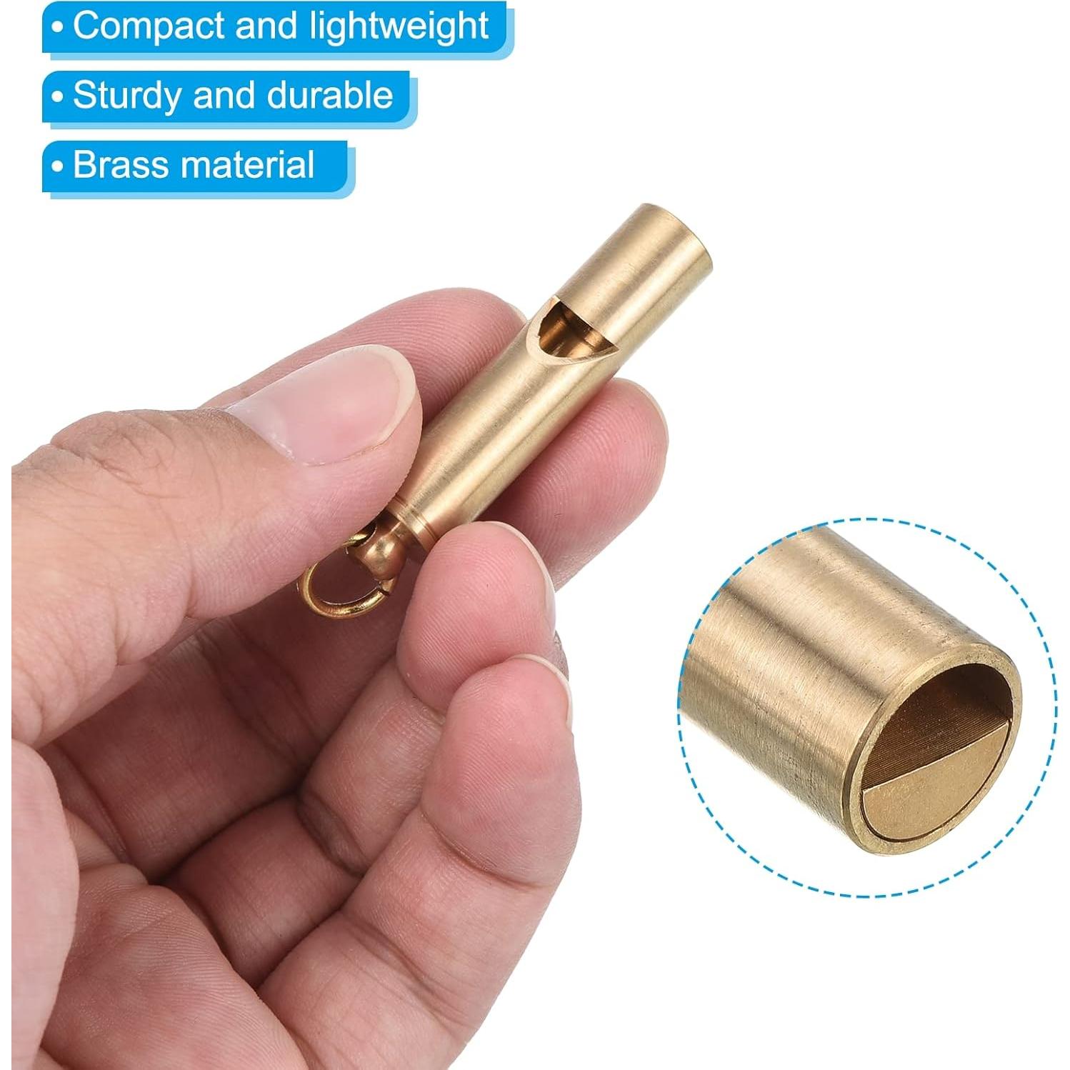 Silbatos de Emergencia PATIKIL - Paquete de 3, Bronce, 4.2 cm