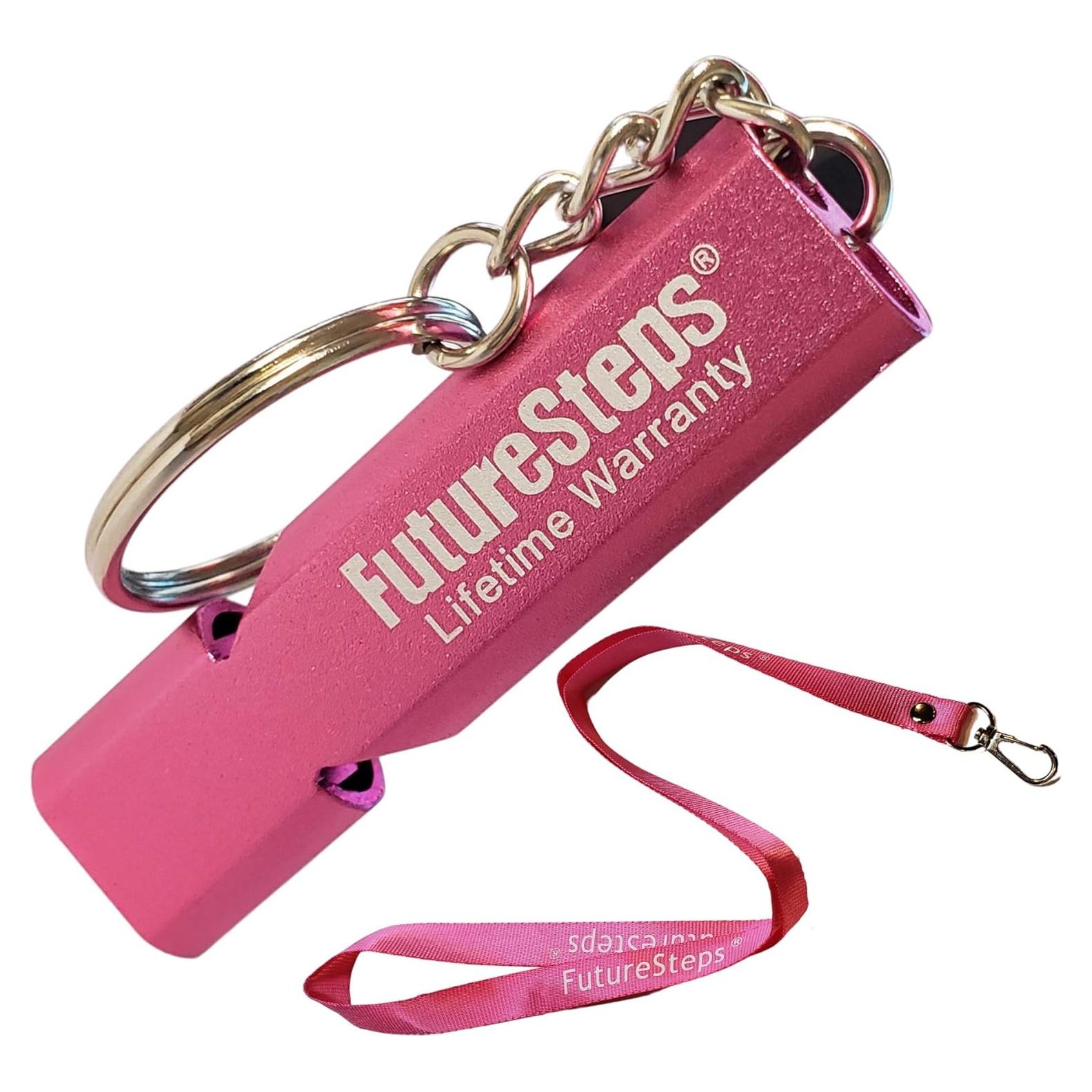 Silbato Rosa FutureSteps 120dB con Cordón - Emergencias y Deportes