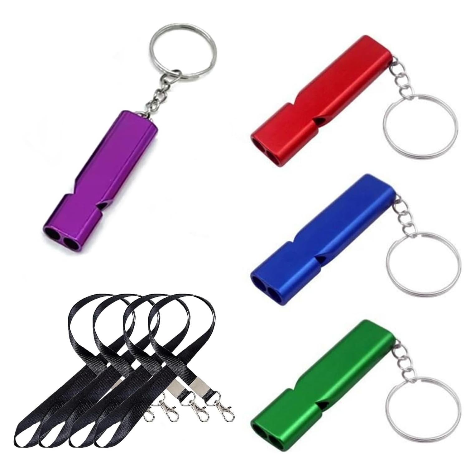 Silbatos de Supervivencia HZ Yihai - 4 Pcs Ruidosos con Llaveros