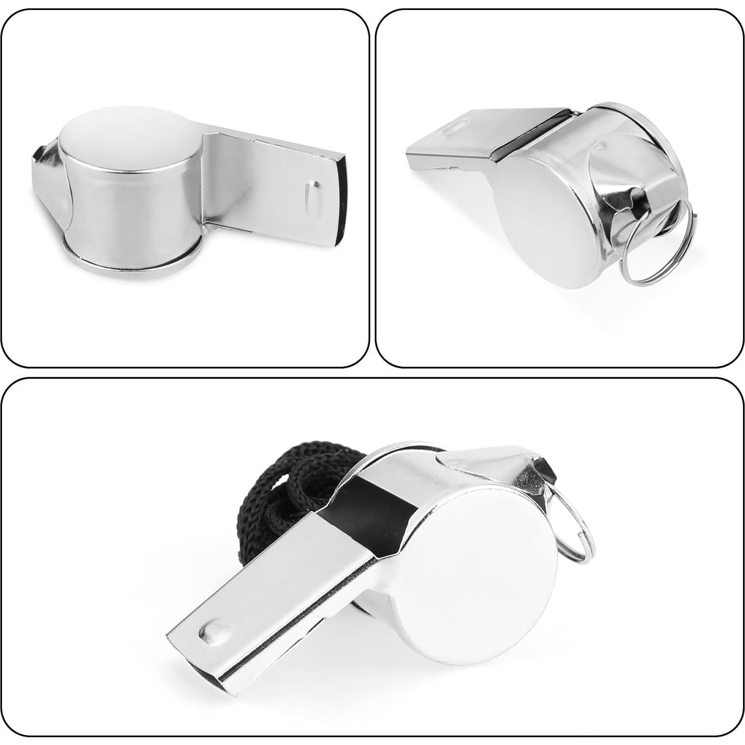 Silbatos Deportivos BOHUIZ Acero Inoxidable 4 Pcs con Cordón