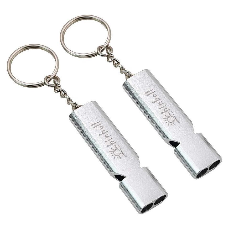 Silbato de Emergencia Binboll Doble Tubo 121db Aluminio 2 Piezas
