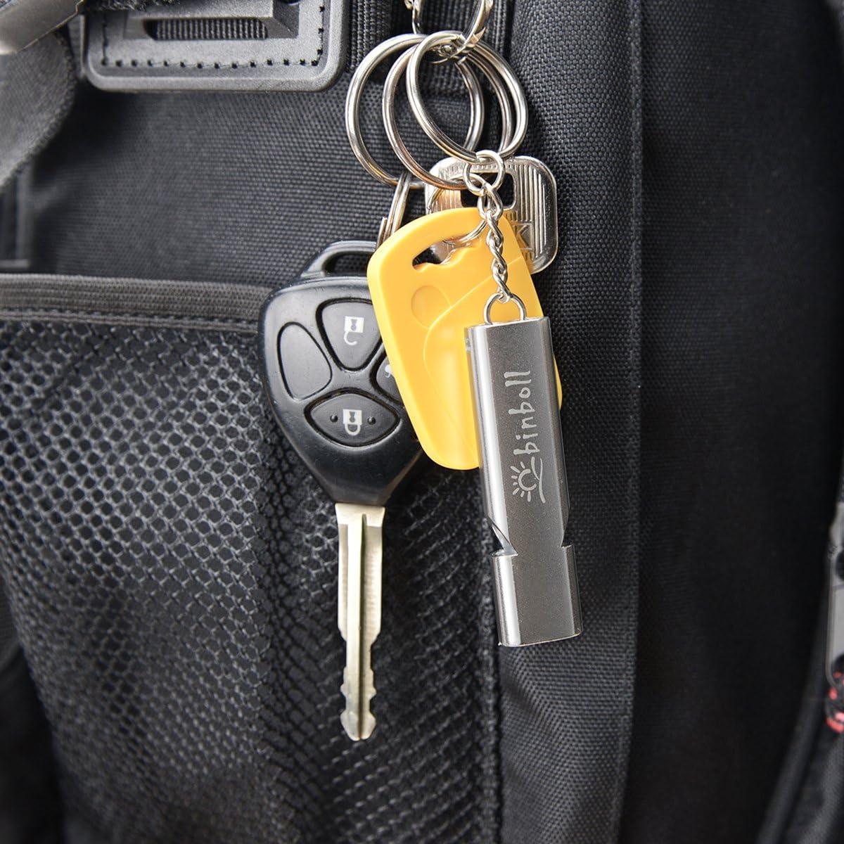 Silbato de Emergencia Binboll Doble Tubo 121db Aluminio 2 Piezas