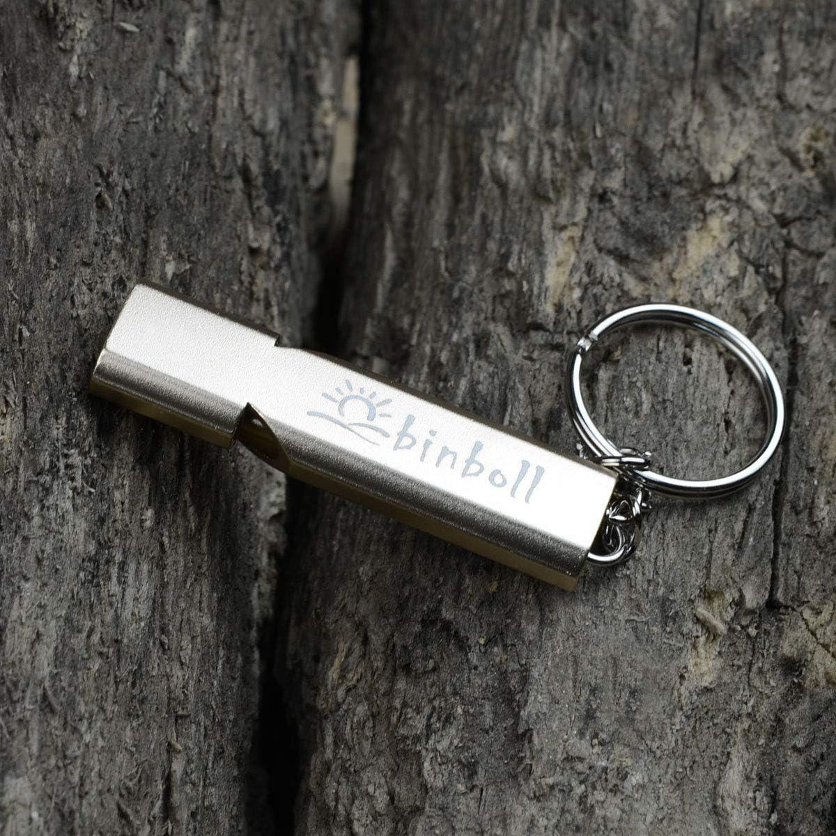 Silbato de Emergencia Binboll Doble Tubo 121db Aluminio 2 Piezas