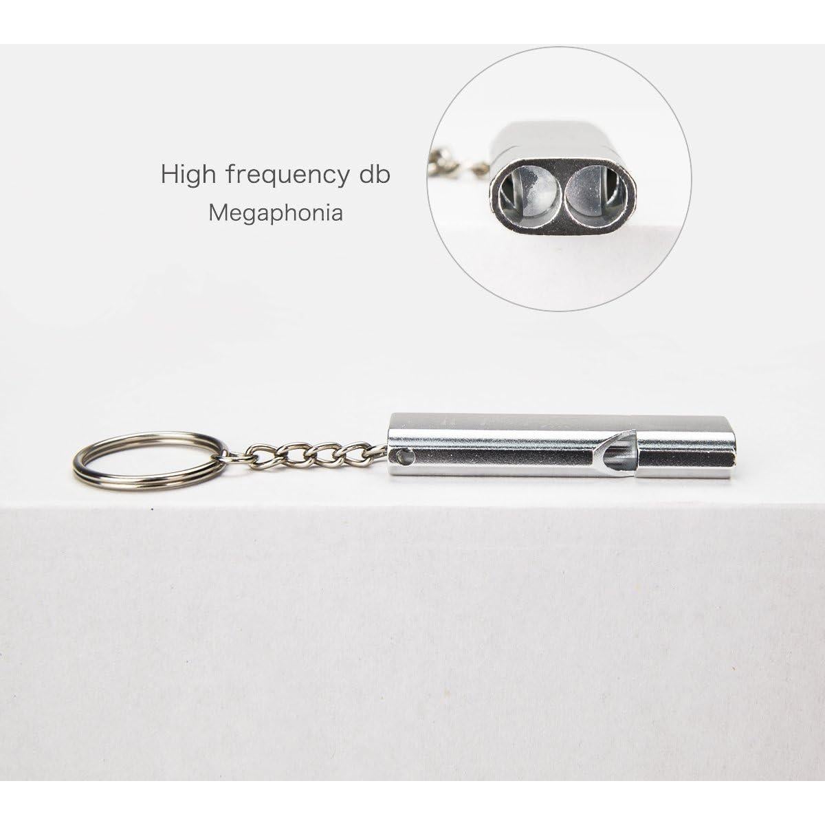 Silbato de Emergencia Binboll Doble Tubo 121db Aluminio 2 Piezas