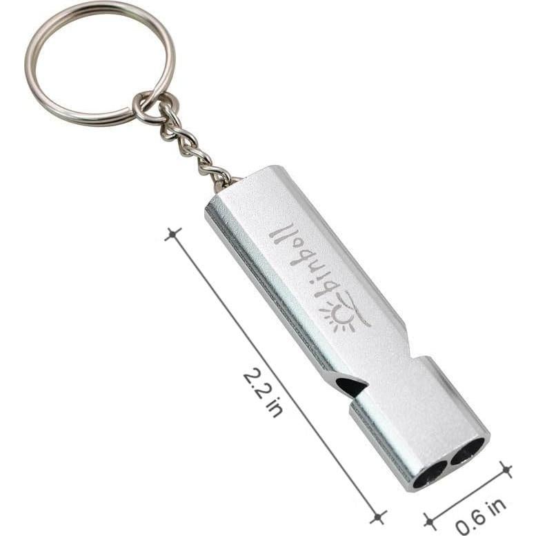 Silbato de Emergencia Binboll Doble Tubo 121db Aluminio 2 Piezas