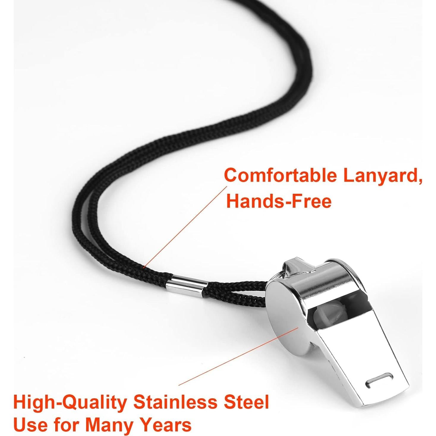 Silbatos Profesionales de Acero Inoxidable 24 PCS con Cuerdas