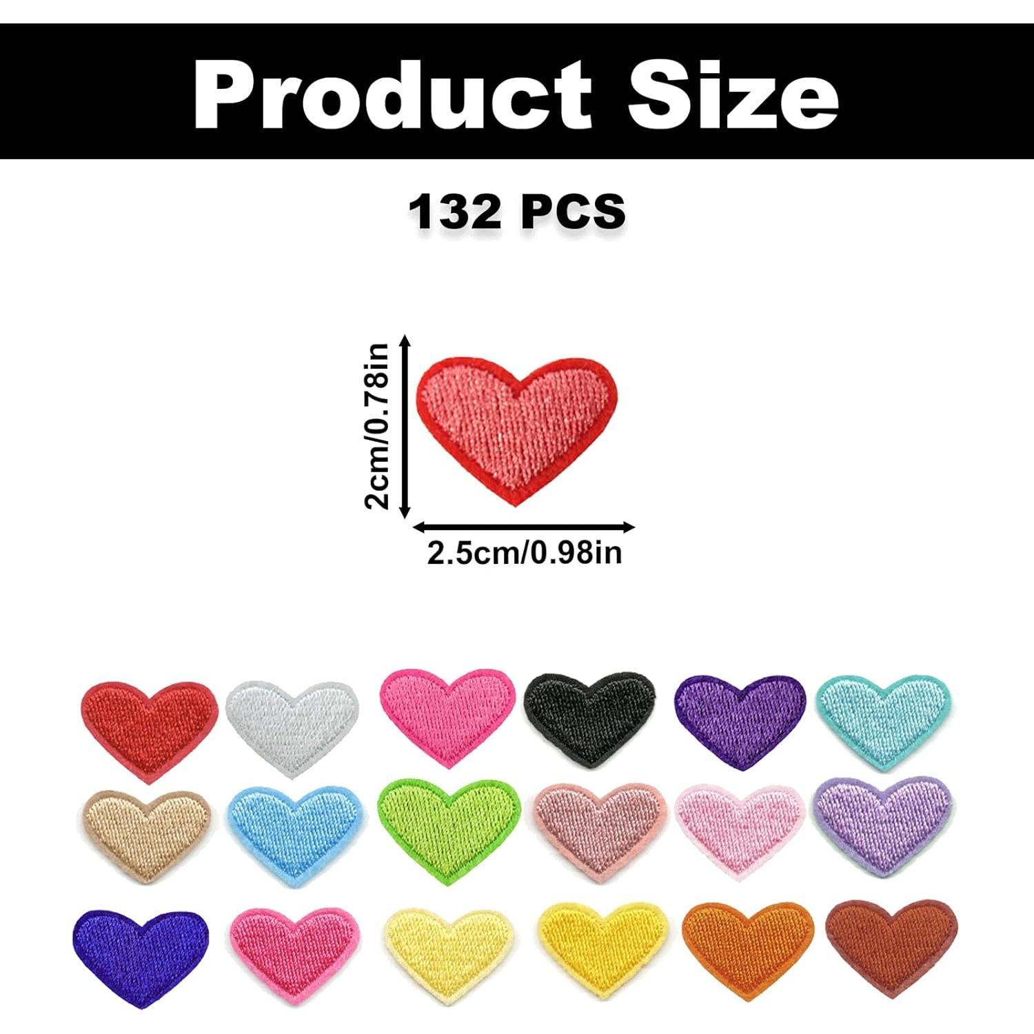 132 Parches Bordados Corazón Mimalexin para Ropa y Manualidades