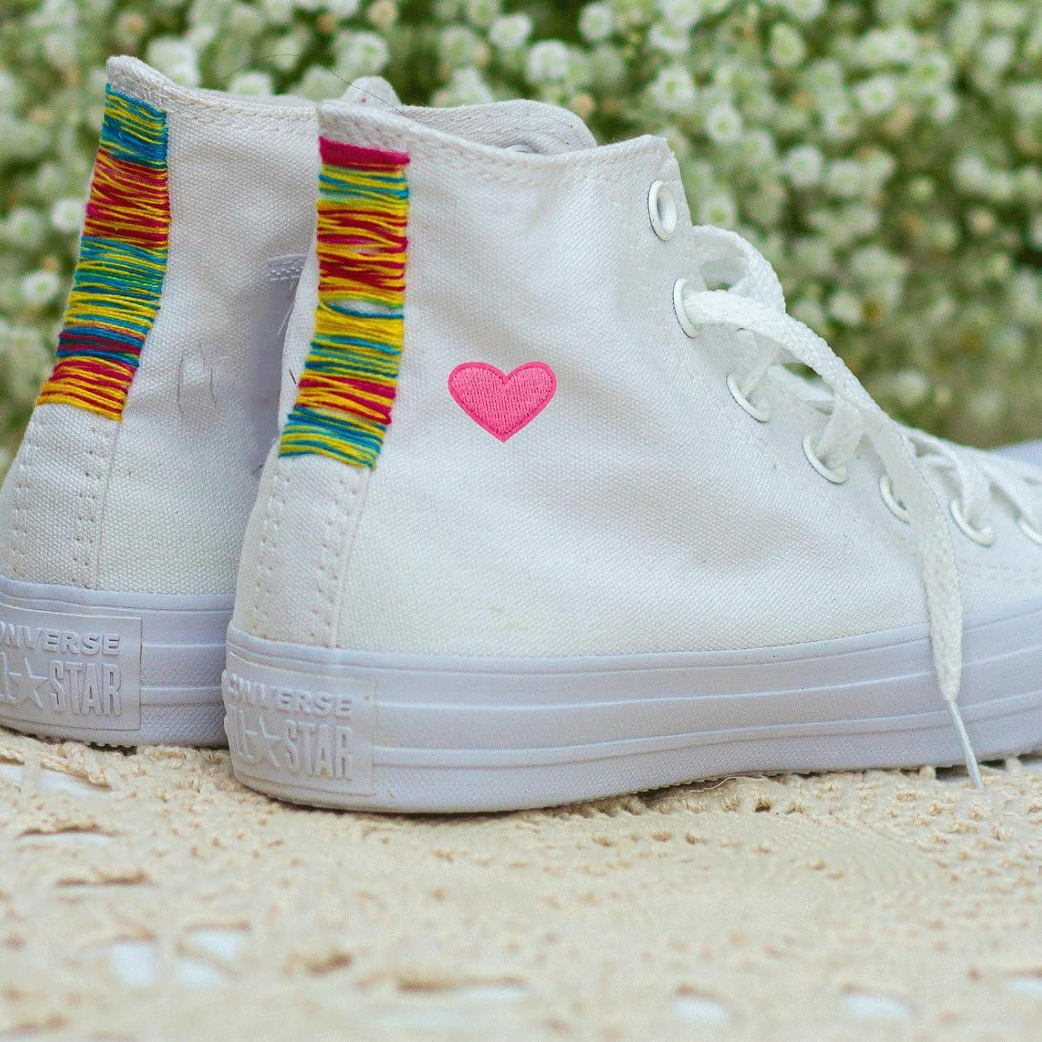 132 Parches Bordados Corazón Mimalexin para Ropa y Manualidades