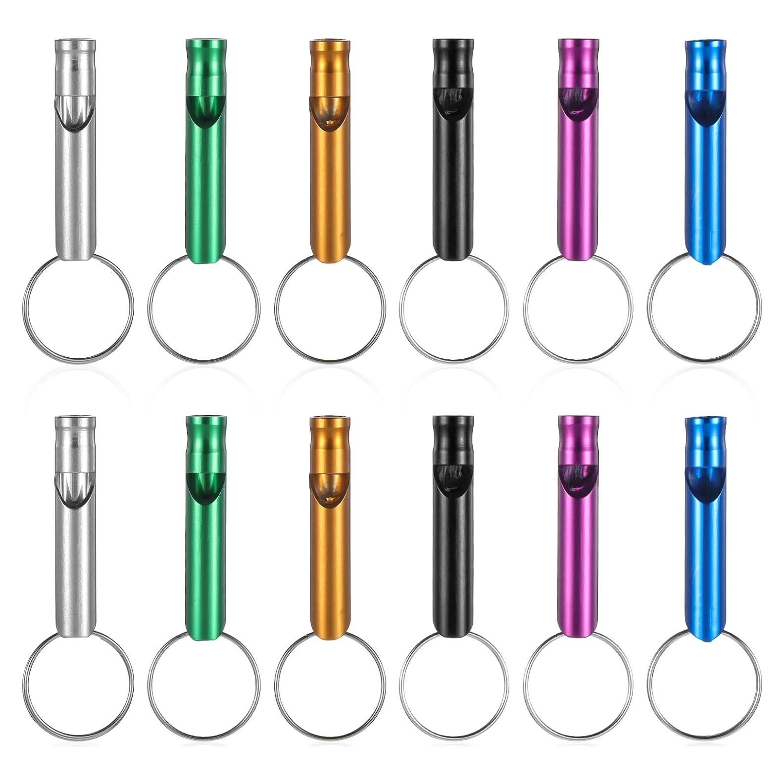 12 Silbatos de Emergencia Aluminio FdcLixuvol 6 Colores
