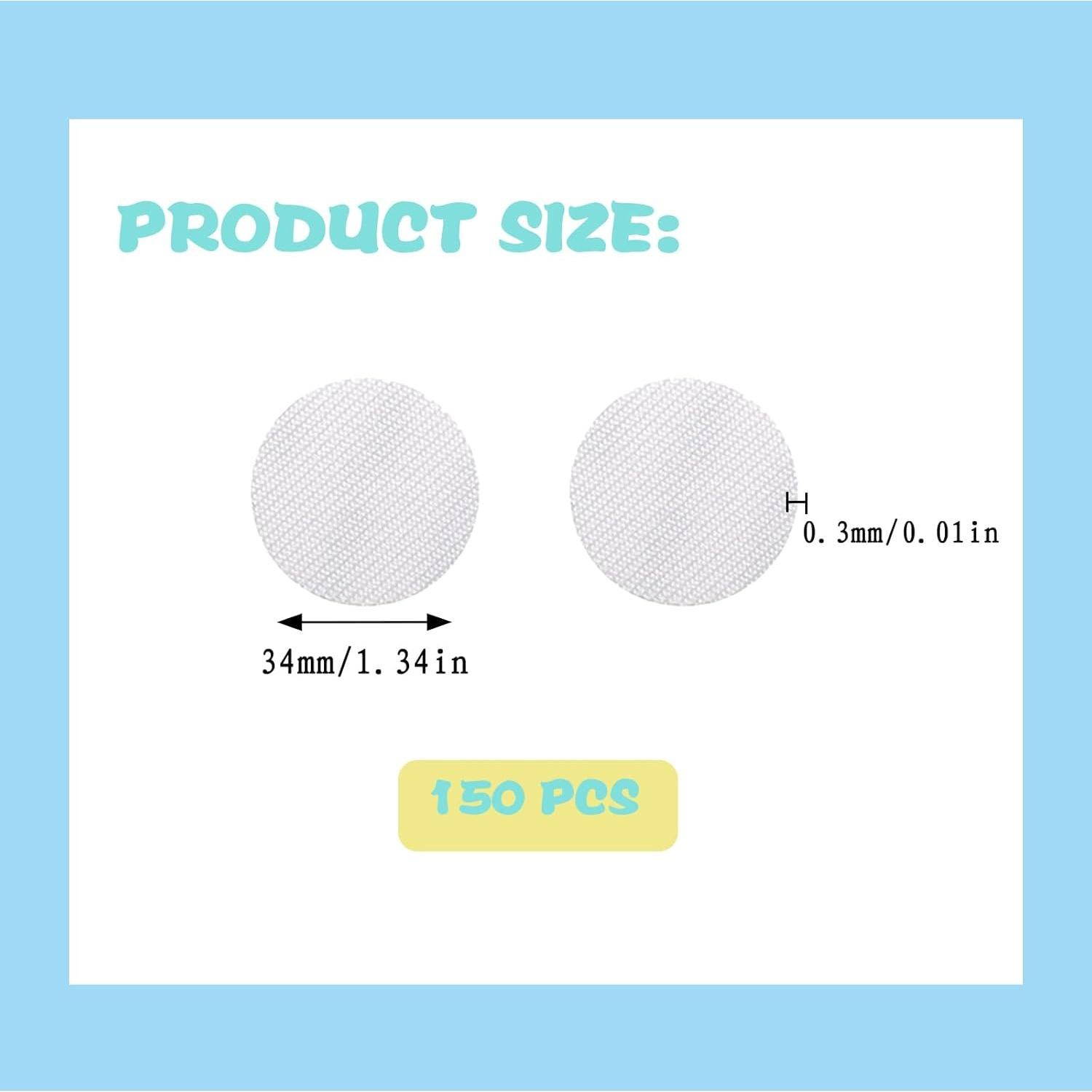 150 Parches de Ojal Termoadhesivos XFJYMXDM 34mm Blancos