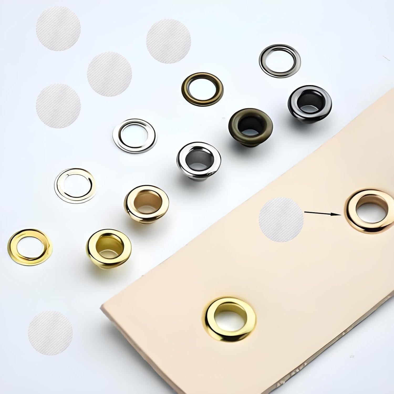 150 Parches de Ojal Termoadhesivos XFJYMXDM 34mm Blancos