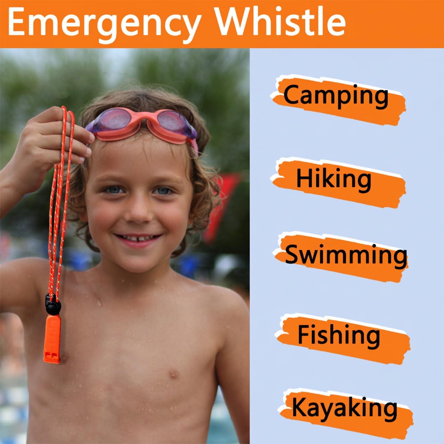 Paquete de 9 Silbatos de Emergencia Amzonly 120db Naranja