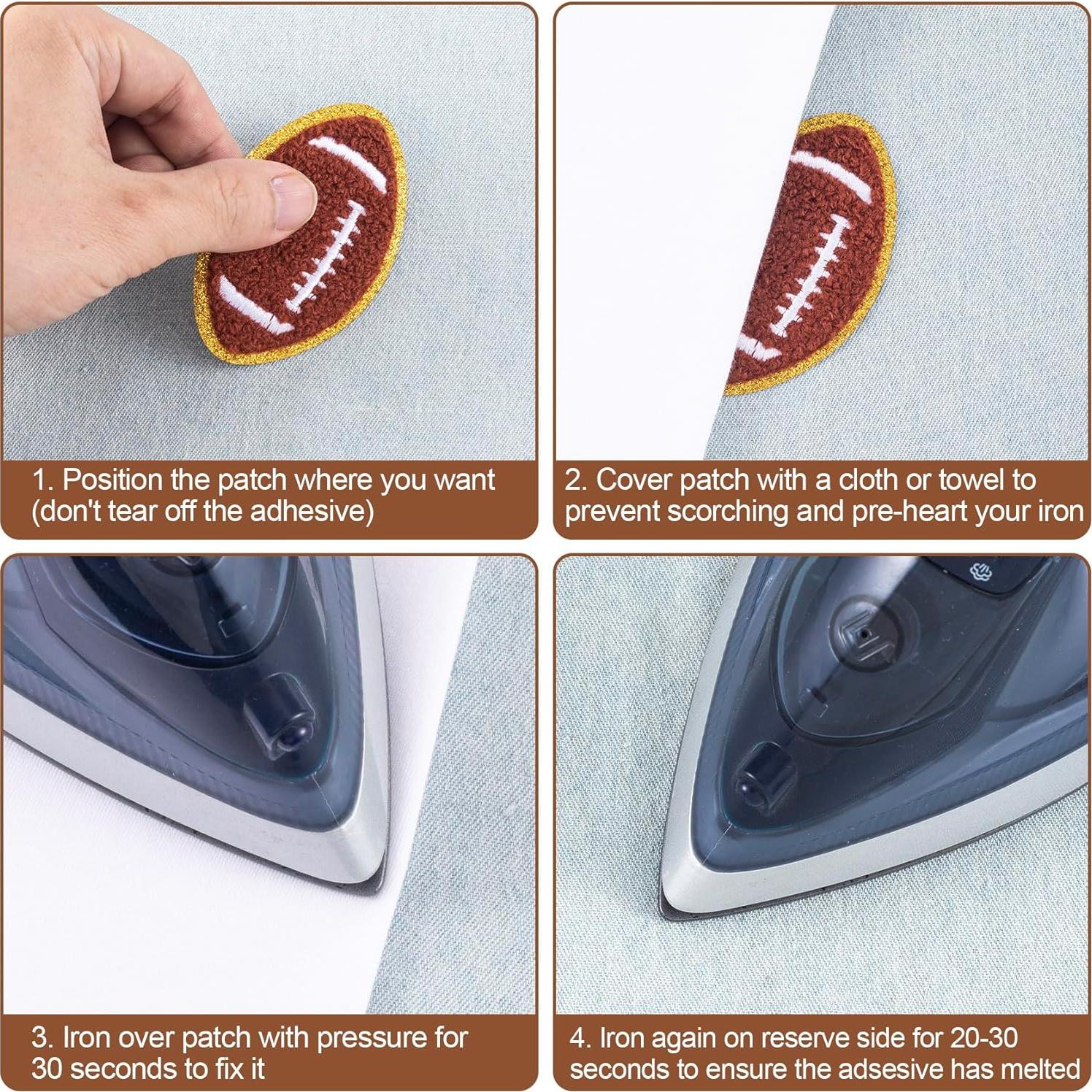 Parches de Fútbol Chenille PAGOW 9pcs para Planchar y Coser