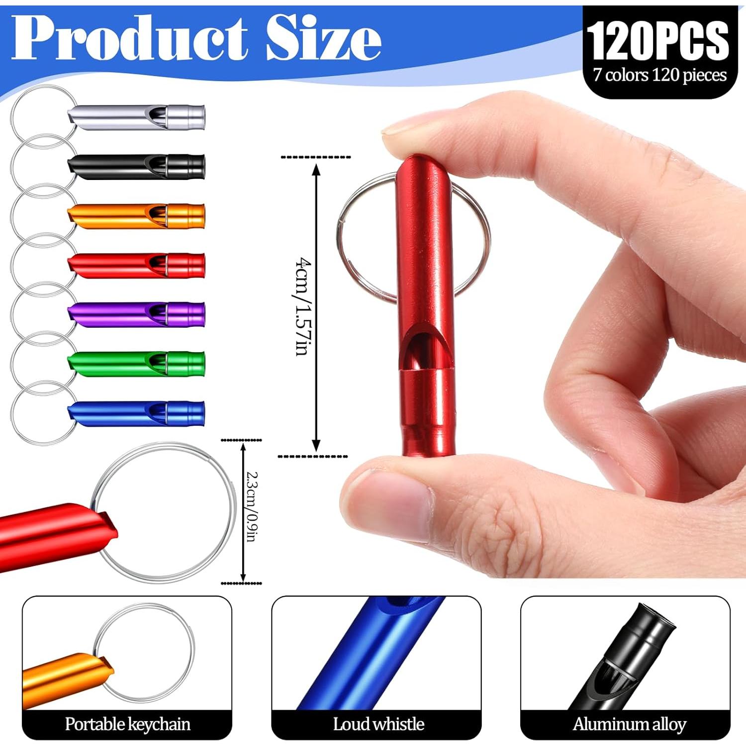 120 Silbatos de Seguridad YQQYG Aluminio Multicolor 4cm