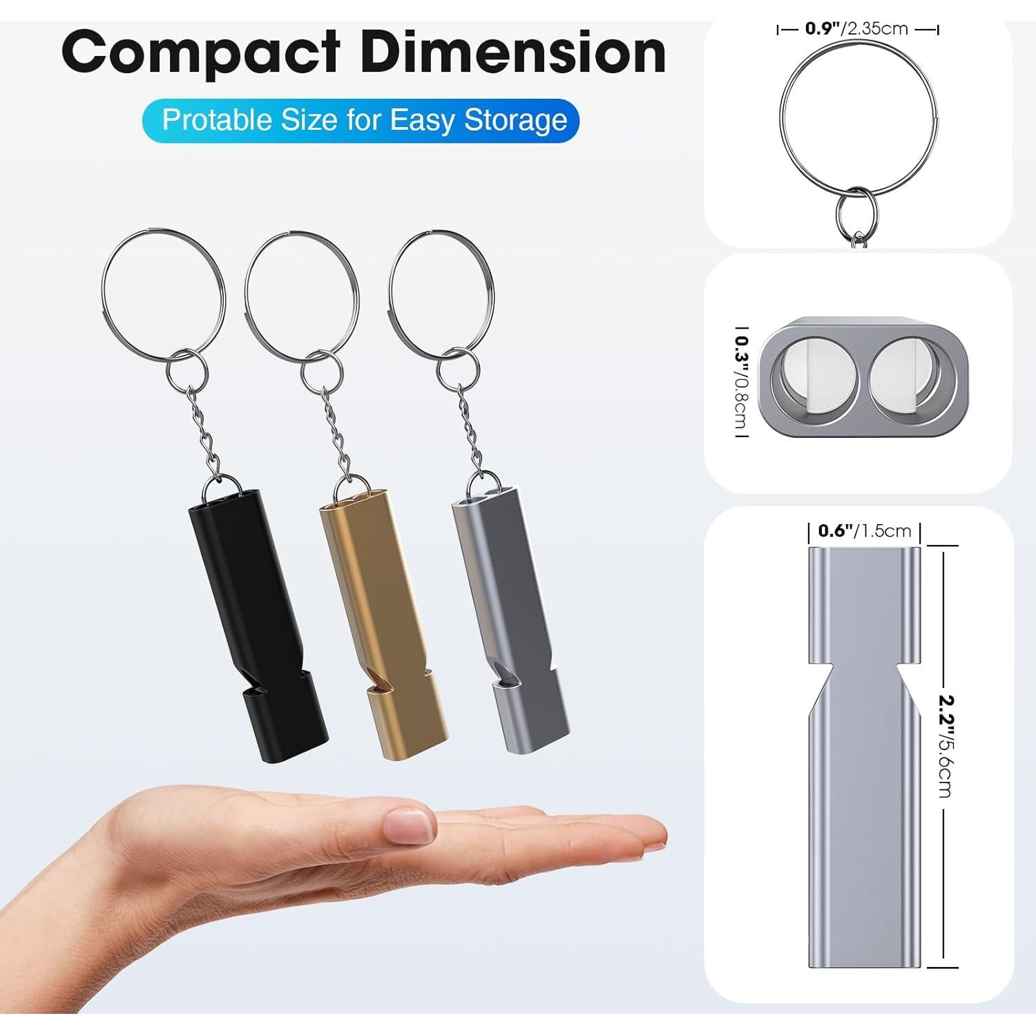 Silbatos de Emergencia Braylin 3-Pack Aluminio 120dB