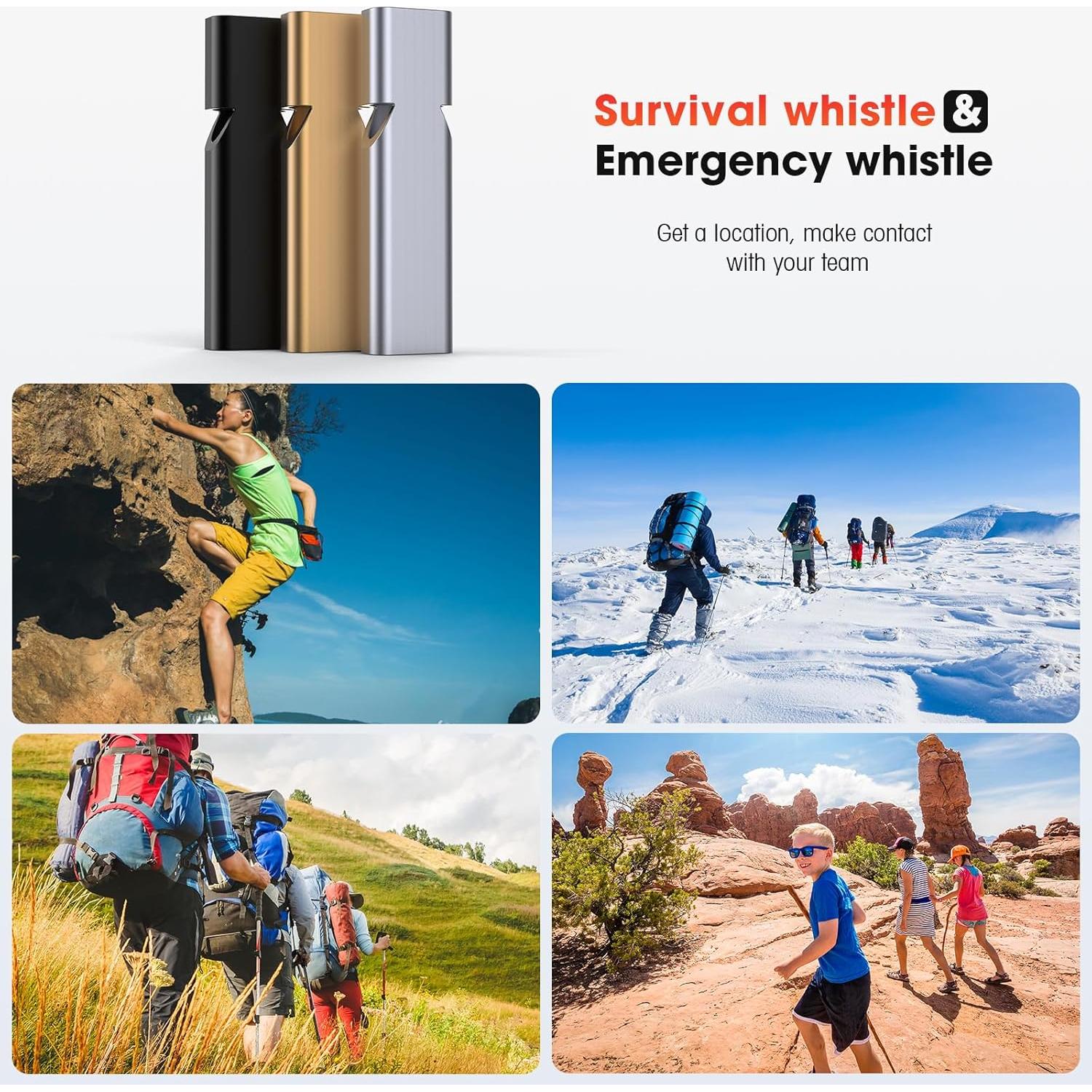 Silbatos de Emergencia Braylin 3-Pack Aluminio 120dB