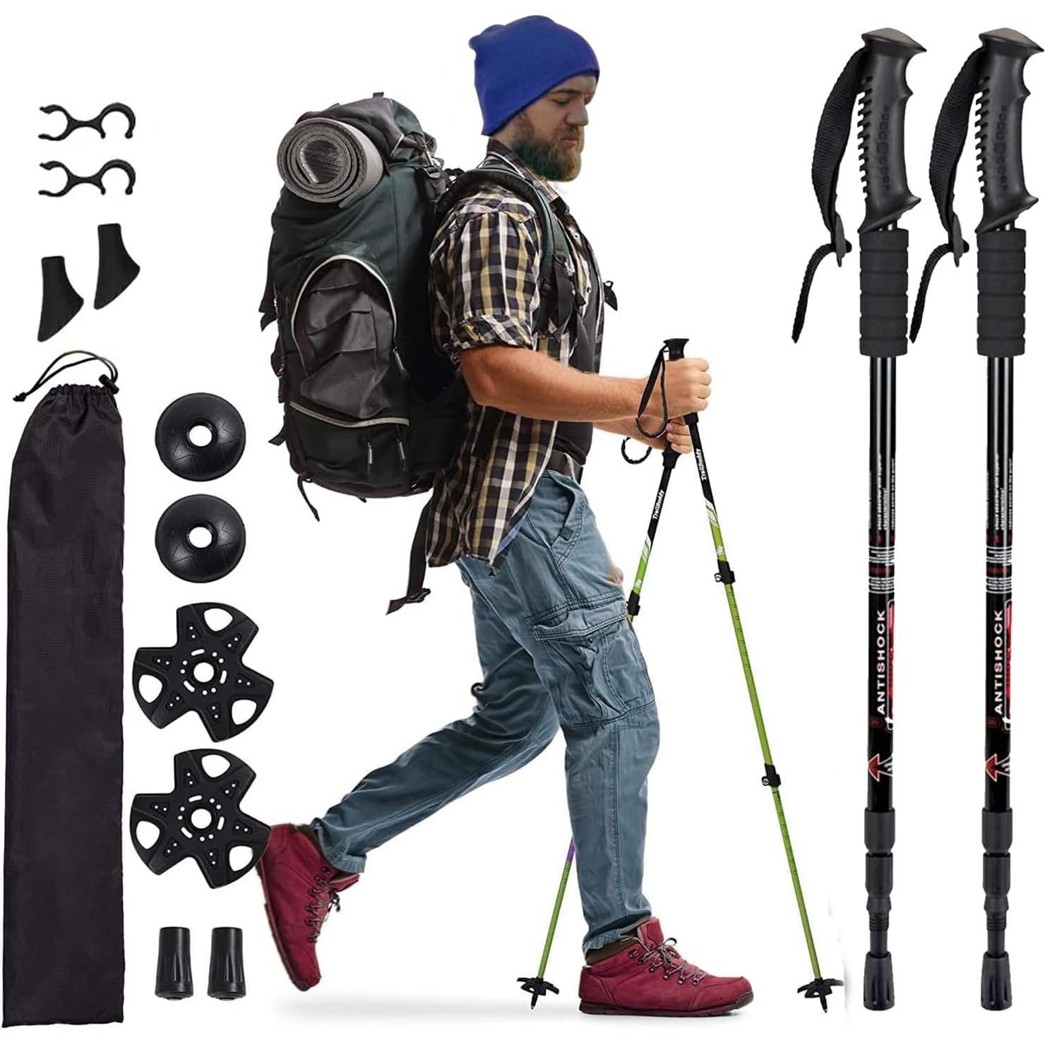 Bastones de Trekking Genérico STICKS-BLACK Aluminio 140 cm