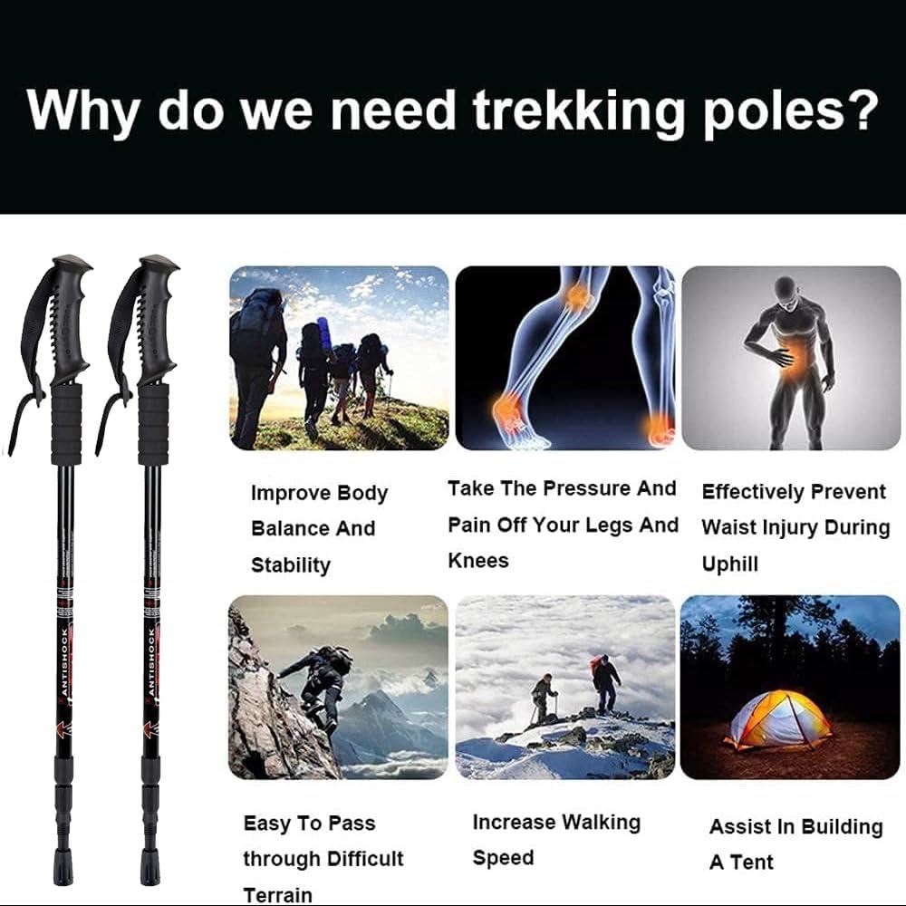 Bastones de Trekking Genérico STICKS-BLACK Aluminio 140 cm