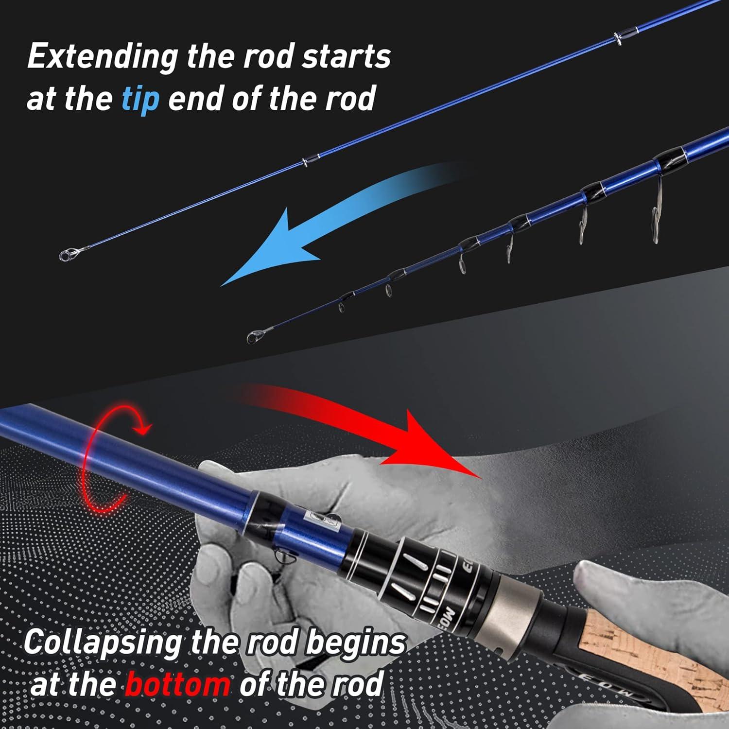 Varilla de Pesca Telescópica EOW XPEDITE PRO 1.68m Carbono