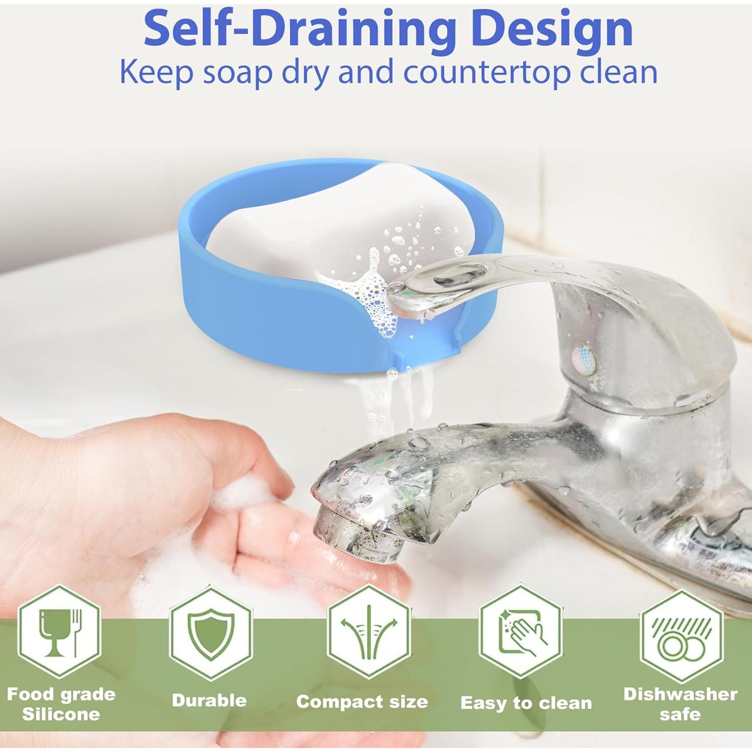 Soporte de Jabón Autodesagüe ULTRAKENO Silicona Azul Cielo