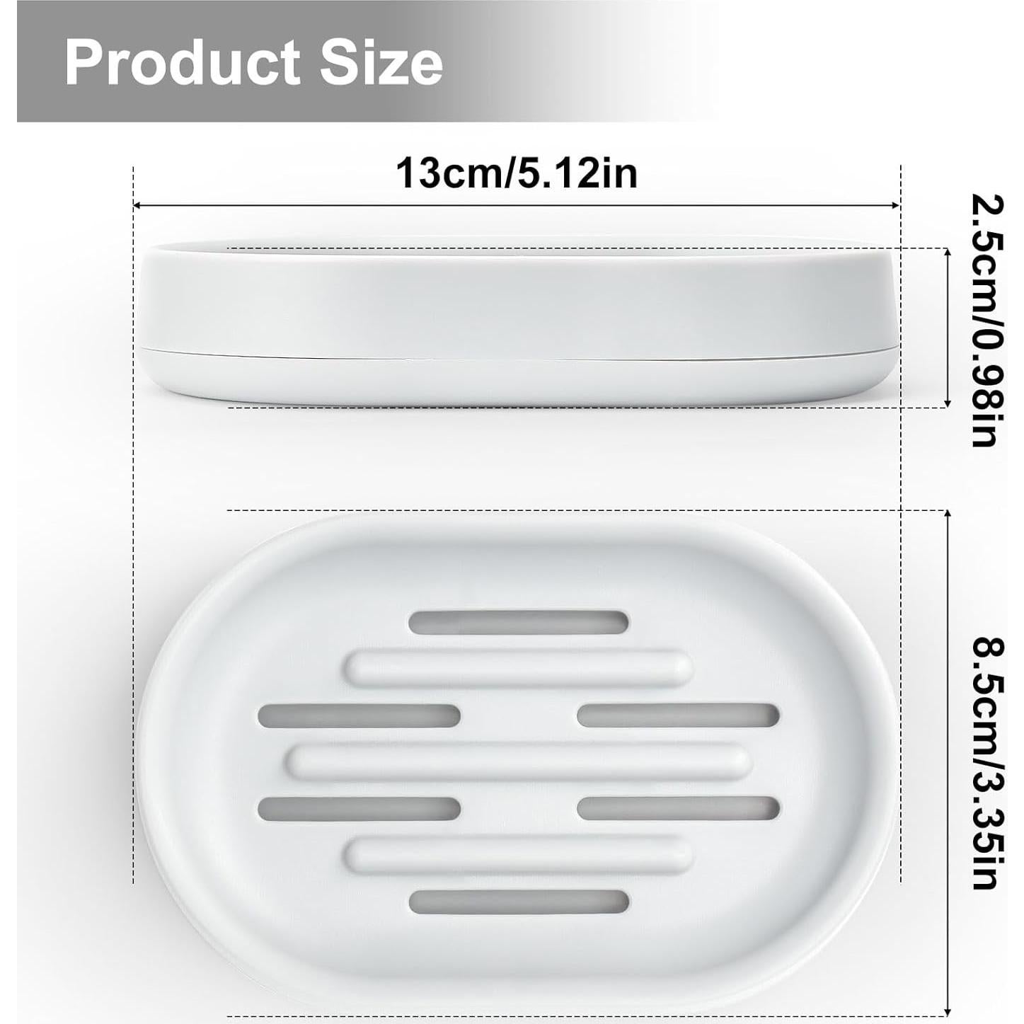 Topsky 2 Platos de Jabón Ovalados de Plástico Blanco para Ducha
