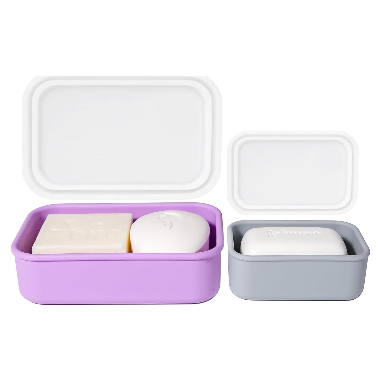 Estuche de Jabón Portátil MtBoi 2 Piezas Silicona a Prueba de Fugas