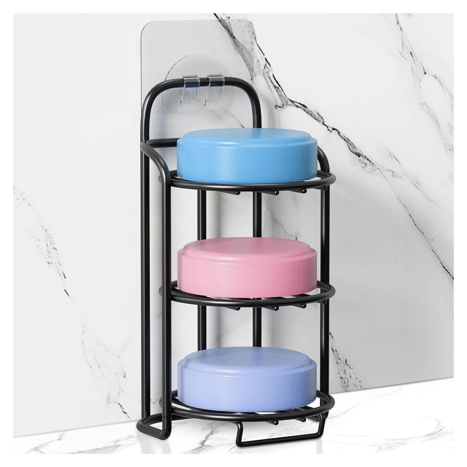 Soporte para Jabón 3 Niveles Yoshiky Negro Autoadhesivo