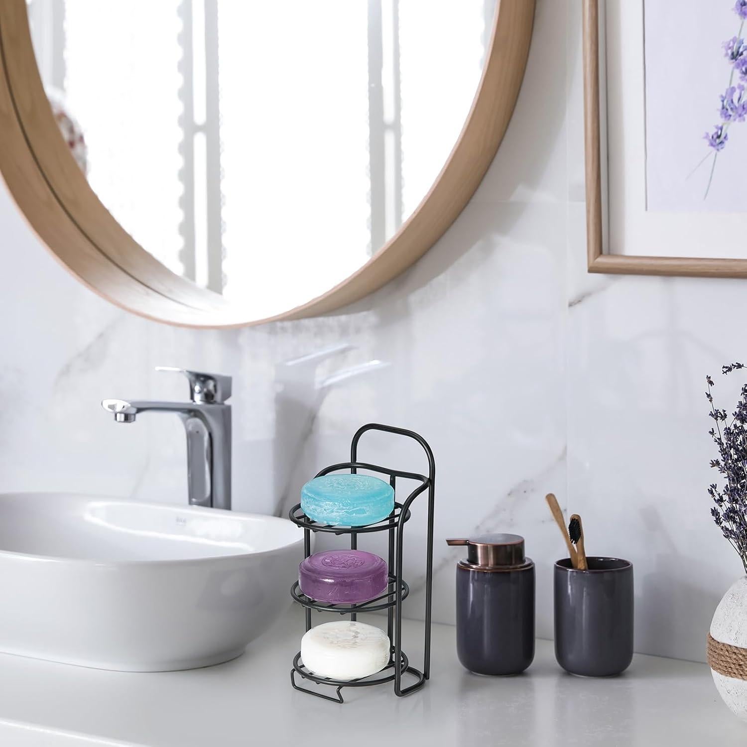 Soporte para Jabón 3 Niveles Yoshiky Negro Autoadhesivo